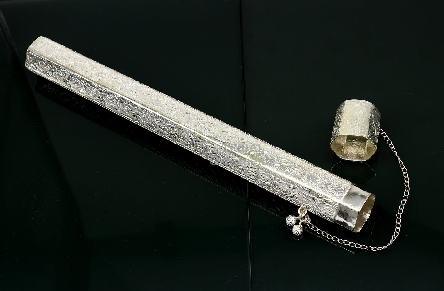10" Vintage design handmade solid silver incense sticks box holder, Agarbatti box trinket box fabulous royal puja temple article su391 - TRIBAL ORNAMENTS