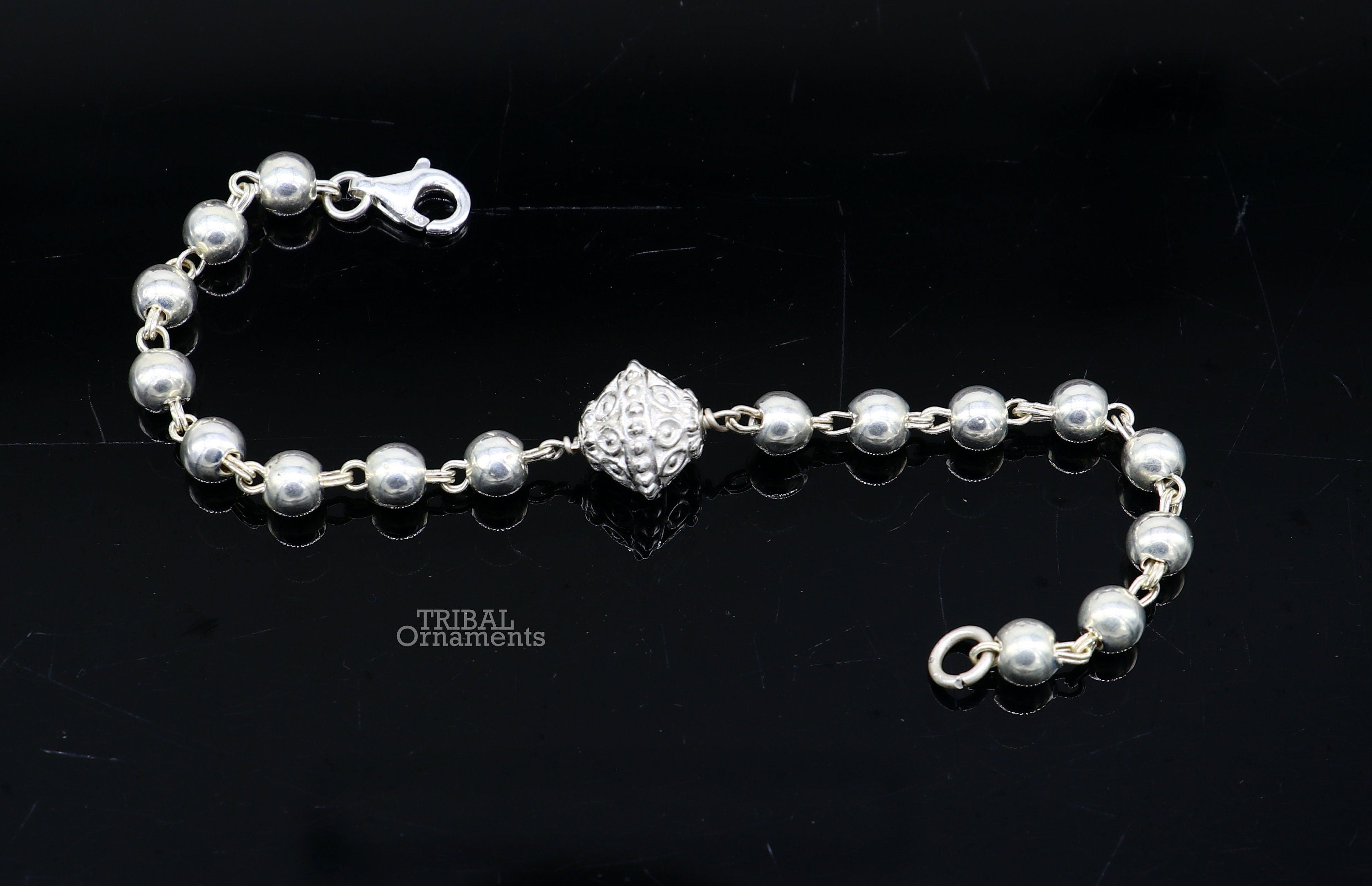 Amazing stylish handmade 925 sterling silver beaded bracelet