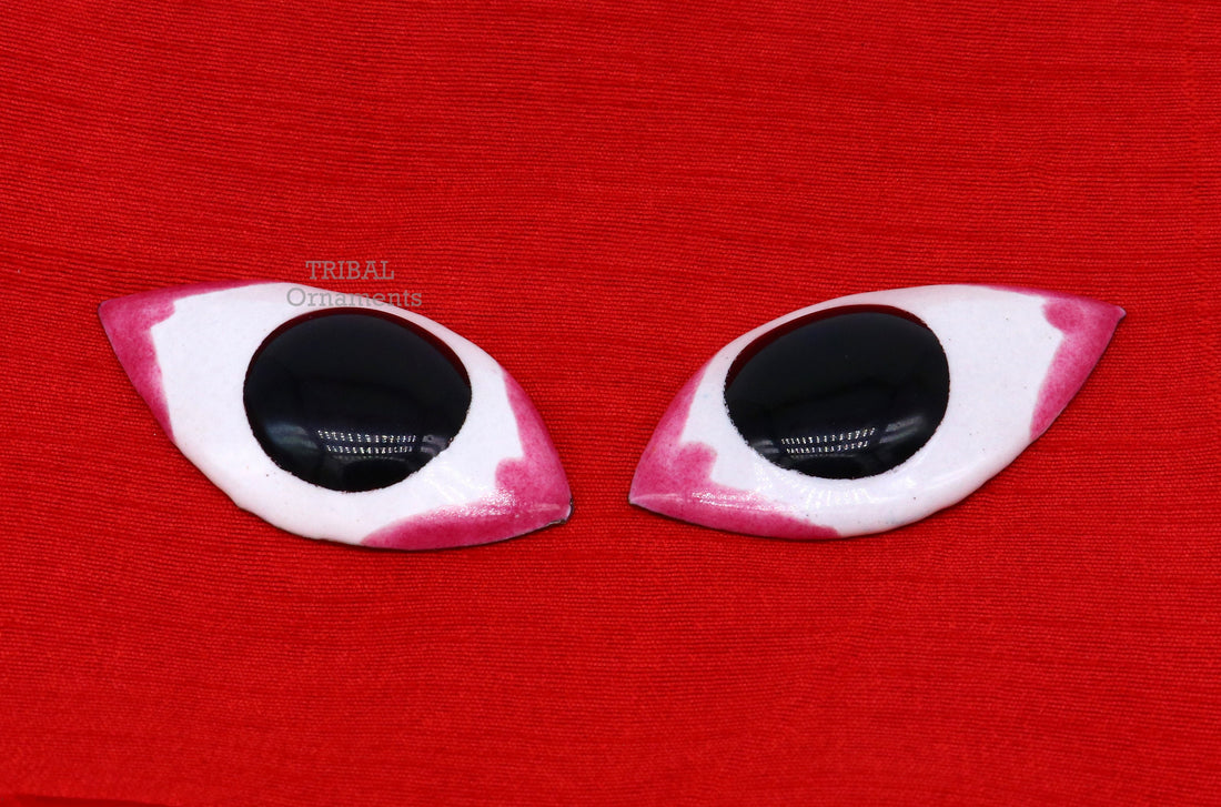 Handmade solid copper enamel eyes for statues or sculpture, best for eyes in idol statues, deities sculptures, temple articles su780 - TRIBAL ORNAMENTS
