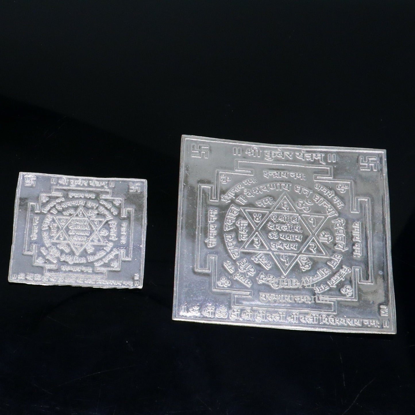 925 sterling silver handmade Shree kuber Yantram, silver holy divine Yantram for wealth and prosperity, best puja article gifting su792 - TRIBAL ORNAMENTS