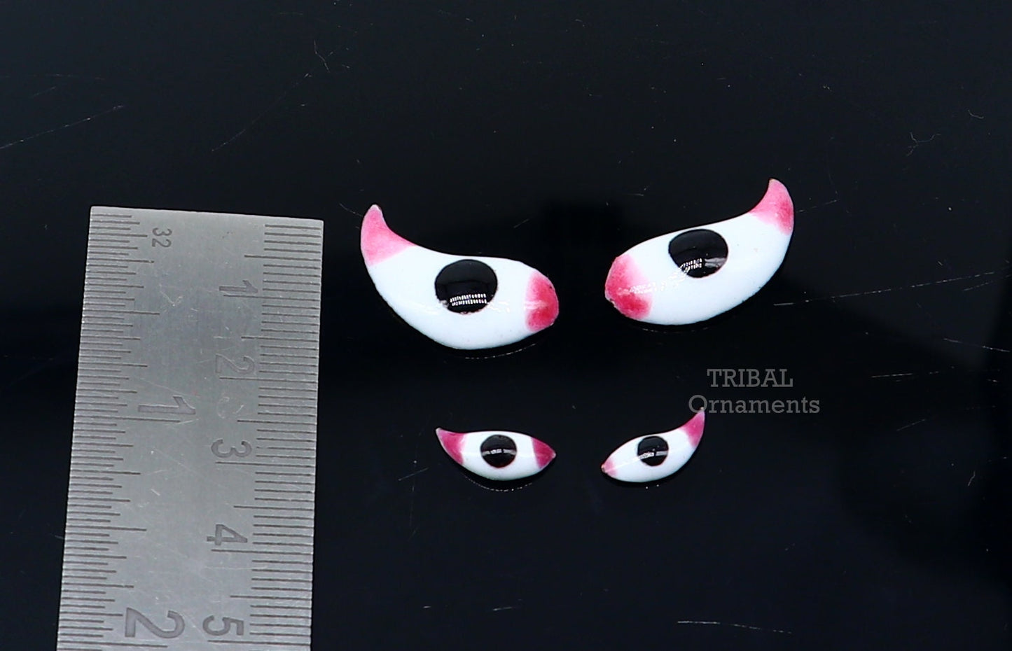 925 sterling silver plated, copper handmade goddess eyes for statues or sculpture, best eyes for idol statues, deities sculptures su797 - TRIBAL ORNAMENTS