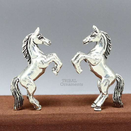 Amazing stylish unicorn horse small statue handmade sterling silver article from india art536 - TRIBAL ORNAMENTS