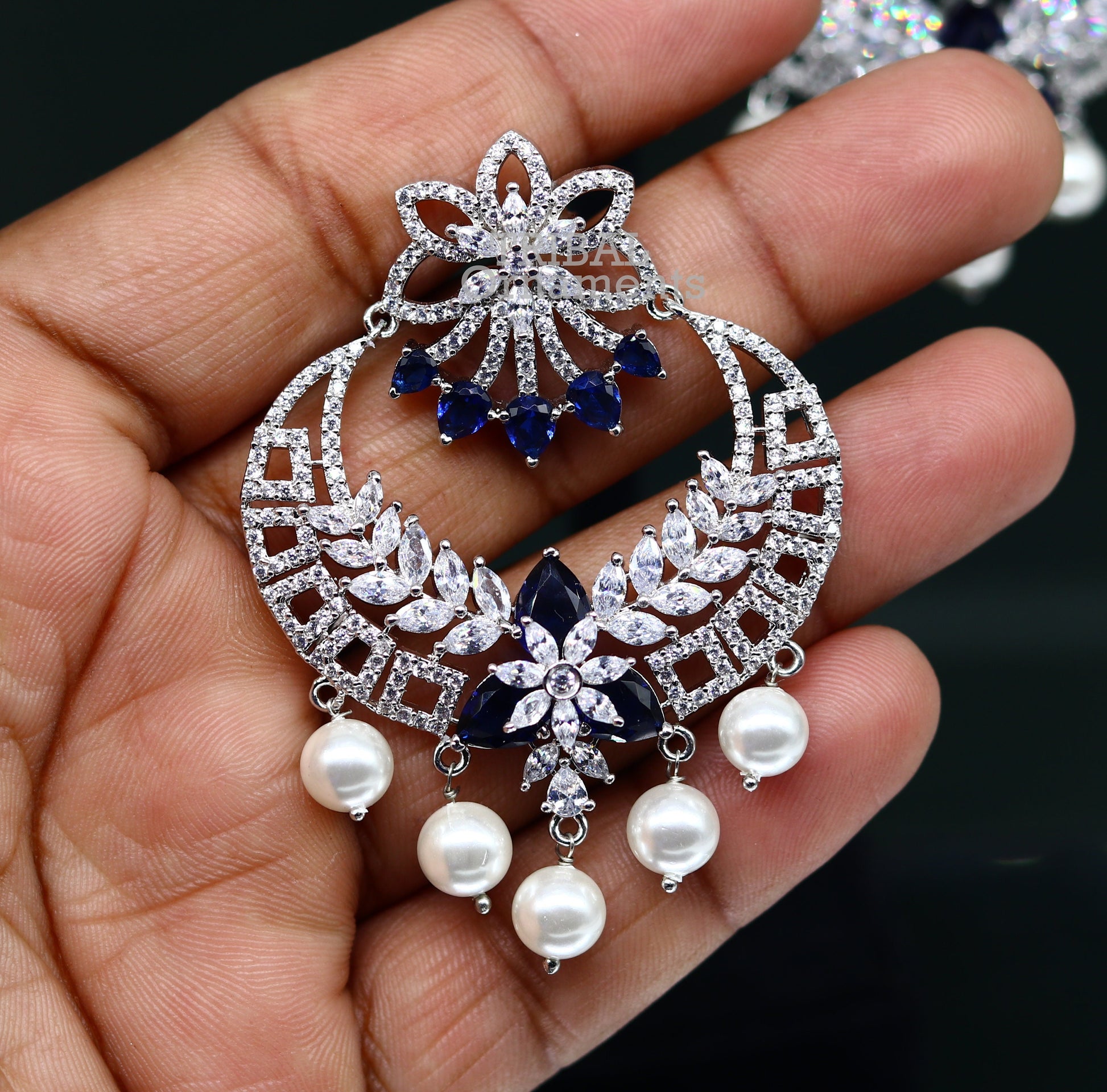 925 Sterling silver handmade amazing stunning flower stud earring, excellent customized personalized brides girls wedding jewelry s1036 - TRIBAL ORNAMENTS