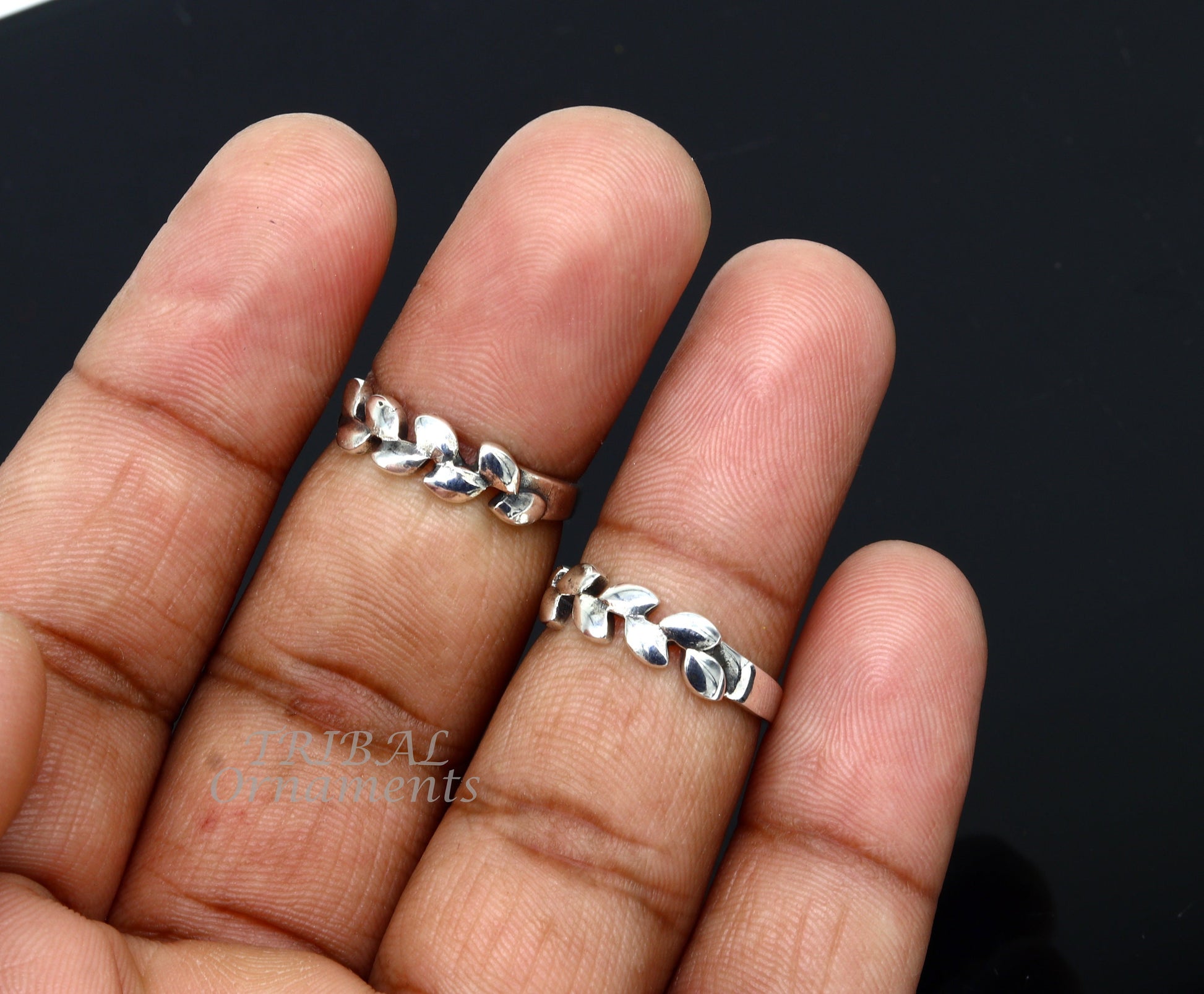 Fabulous flower design 92.5 sterling silver handmade vintage design Adjustable toe ring ethnic tribal belly dance jewelry india YTR03 - TRIBAL ORNAMENTS