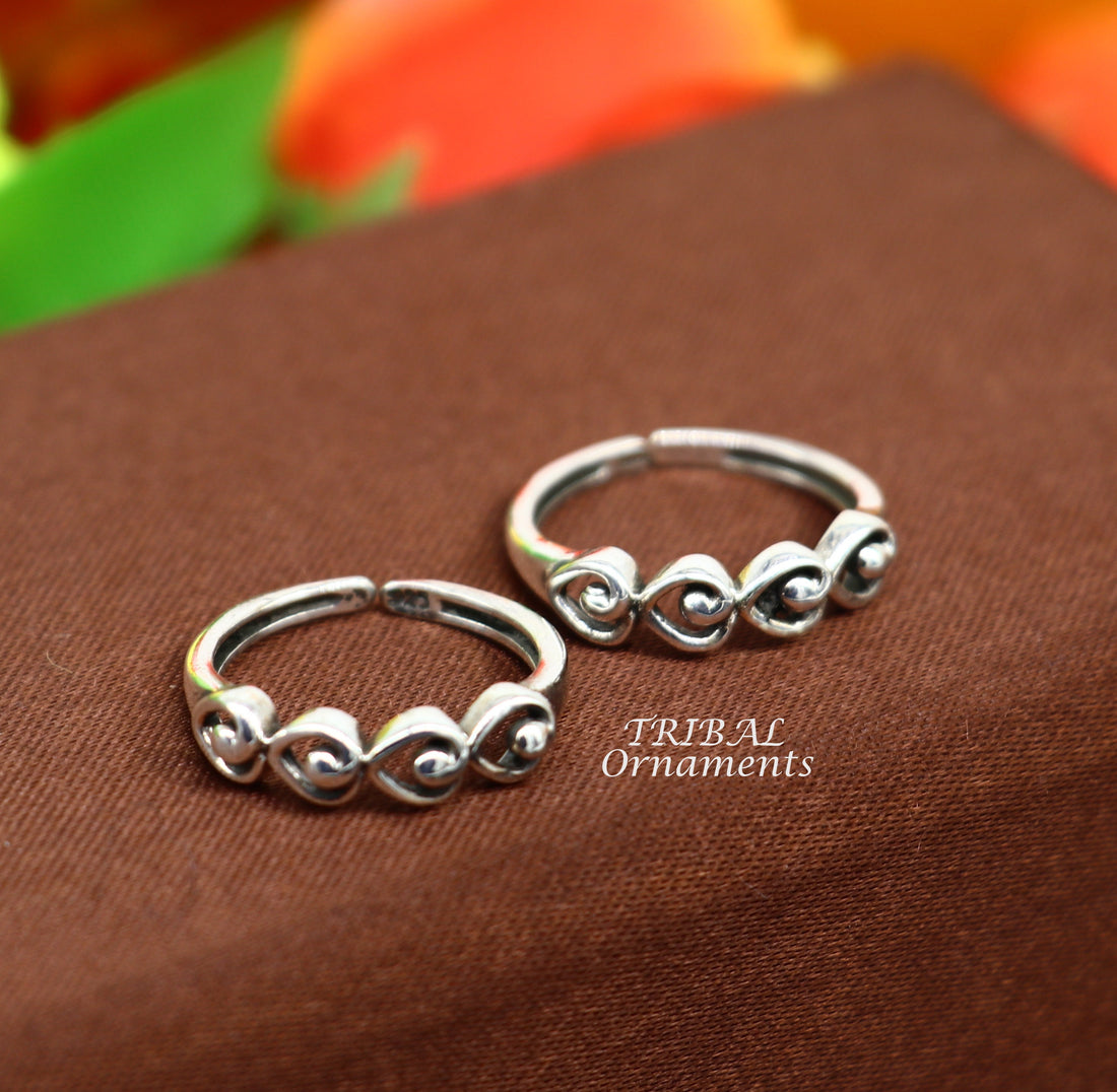 Vintage style handmade fabulous tiny 925 sterling silver toe ring for girl's women's, best toe ring collection tribal jewelry YTR08 - TRIBAL ORNAMENTS