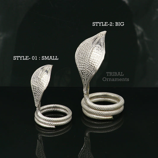 Handmade sterling silver fabulous vintage antique mini snake or shiva snake for puja or worshipping, solid nag nagin puja article su756 - TRIBAL ORNAMENTS