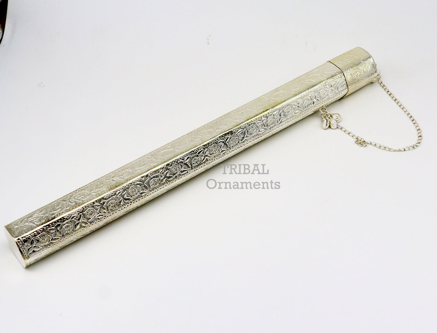 10" Vintage design handmade solid silver incense sticks box holder, Agarbatti box trinket box fabulous royal puja temple article su391 - TRIBAL ORNAMENTS