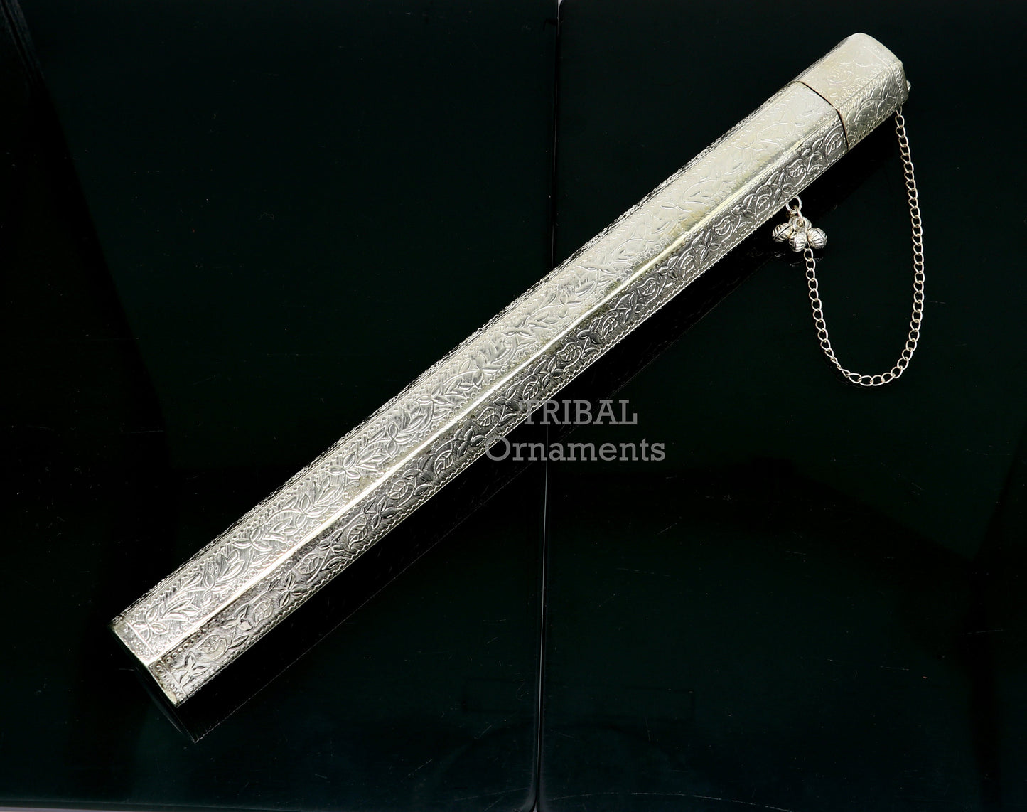 10" Vintage design handmade solid silver incense sticks box holder, Agarbatti box trinket box fabulous royal puja temple article su391 - TRIBAL ORNAMENTS