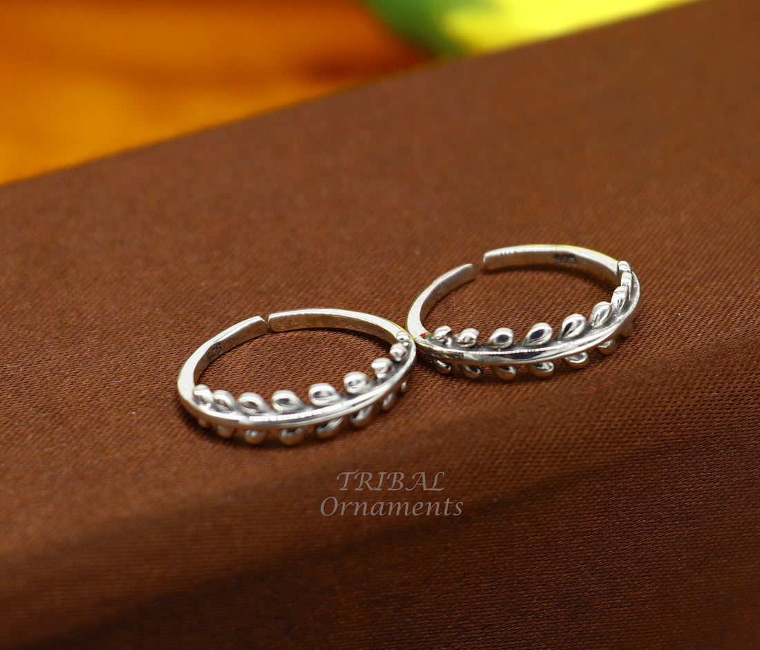 Pure 92.5 sterling silver customized design small toe ring handmade brides stylish tribal jewelry collection from inida ytr12 - TRIBAL ORNAMENTS