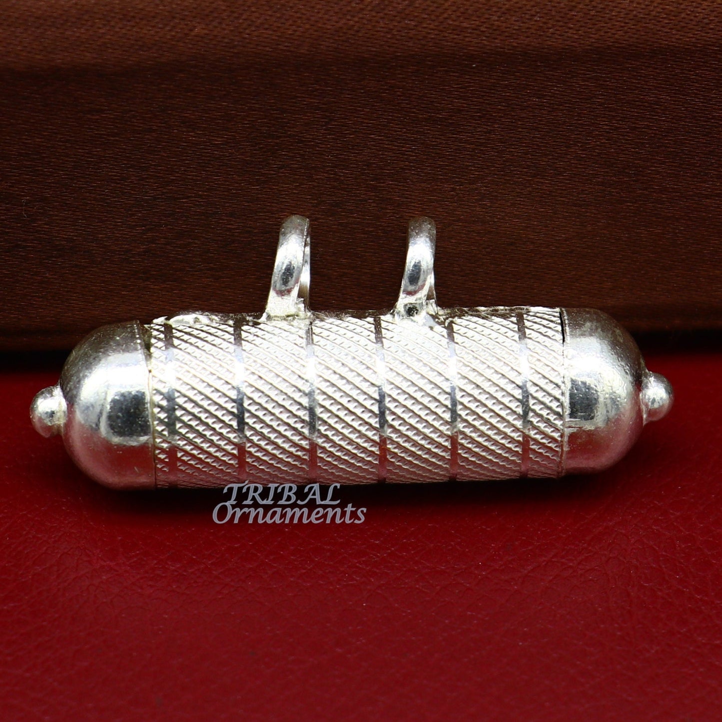 Sterling silver handmade gorgeous round tabiz handmade amulet box pendant, mantra box, silver tabiz/ mascot , kavacham jewelry nsp469 - TRIBAL ORNAMENTS
