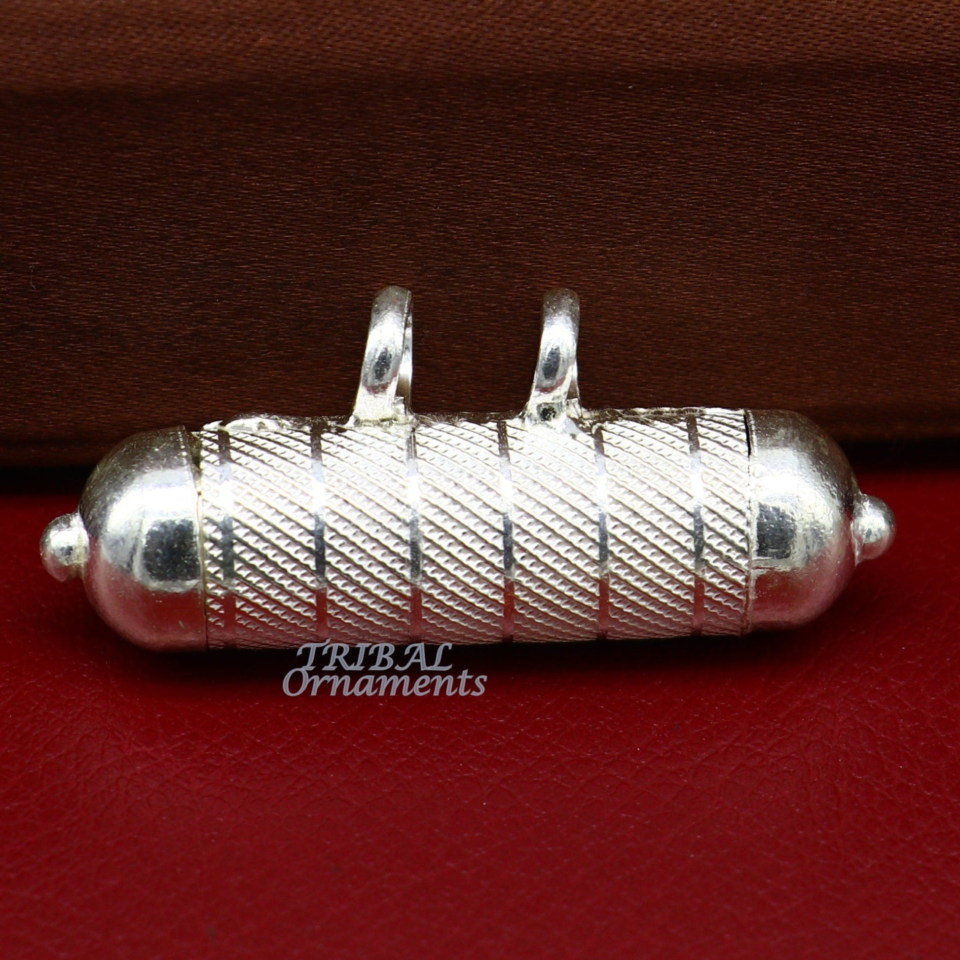 Sterling silver handmade gorgeous round tabiz handmade amulet box pendant, mantra box, silver tabiz/ mascot , kavacham jewelry nsp469 - TRIBAL ORNAMENTS