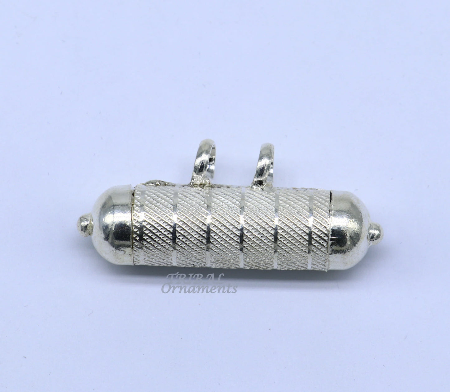 Sterling silver handmade gorgeous round tabiz handmade amulet box pendant, mantra box, silver tabiz/ mascot , kavacham jewelry nsp469 - TRIBAL ORNAMENTS