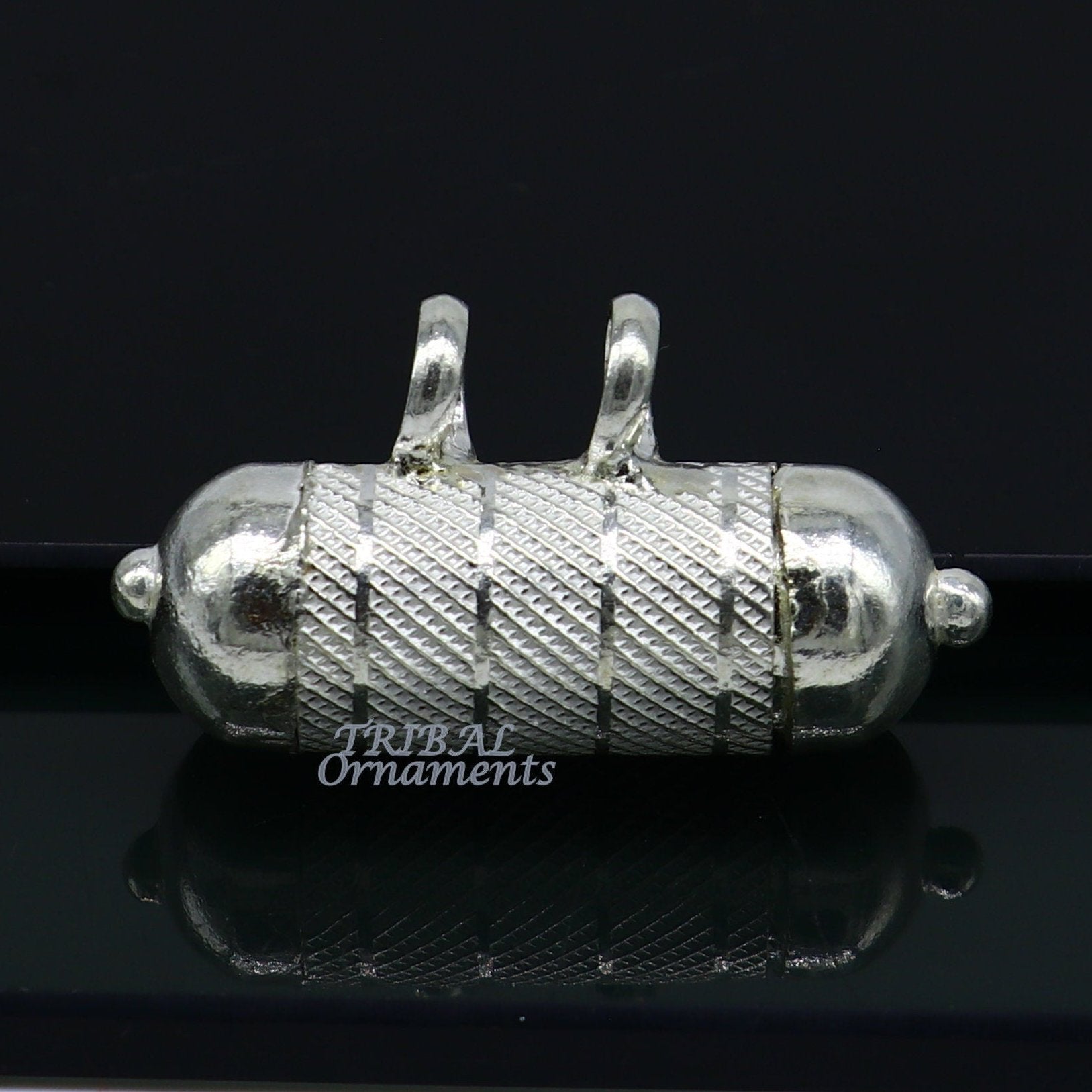 4 cm wide Sterling silver handmade vintage customized design amulet pendant, box pendant, container pendant excellent gifting jewelry nsp470 - TRIBAL ORNAMENTS