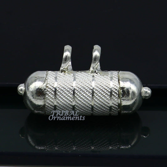 4 cm wide Sterling silver handmade vintage customized design amulet pendant, box pendant, container pendant excellent gifting jewelry nsp470 - TRIBAL ORNAMENTS