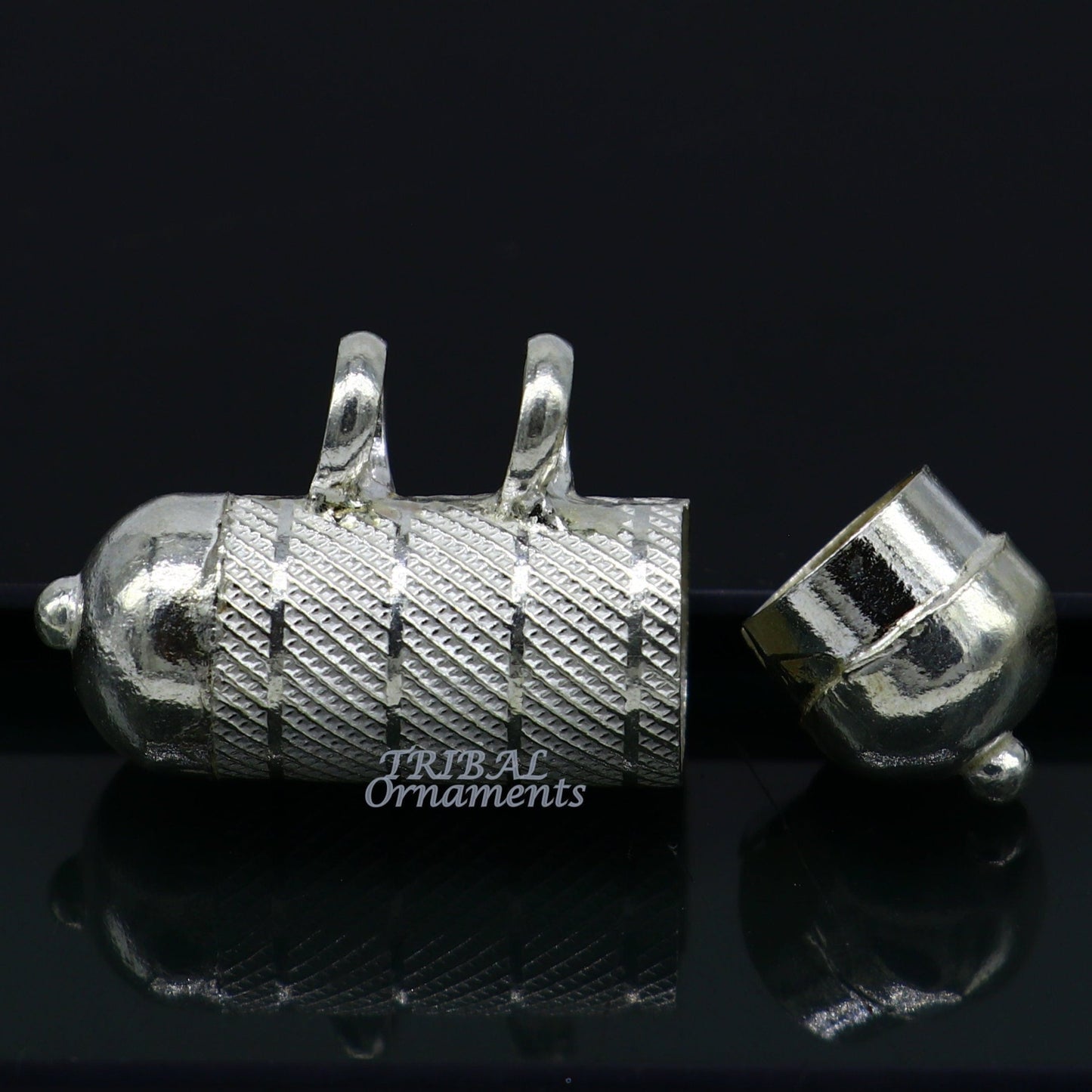 4 cm wide Sterling silver handmade vintage customized design amulet pendant, box pendant, container pendant excellent gifting jewelry nsp470 - TRIBAL ORNAMENTS