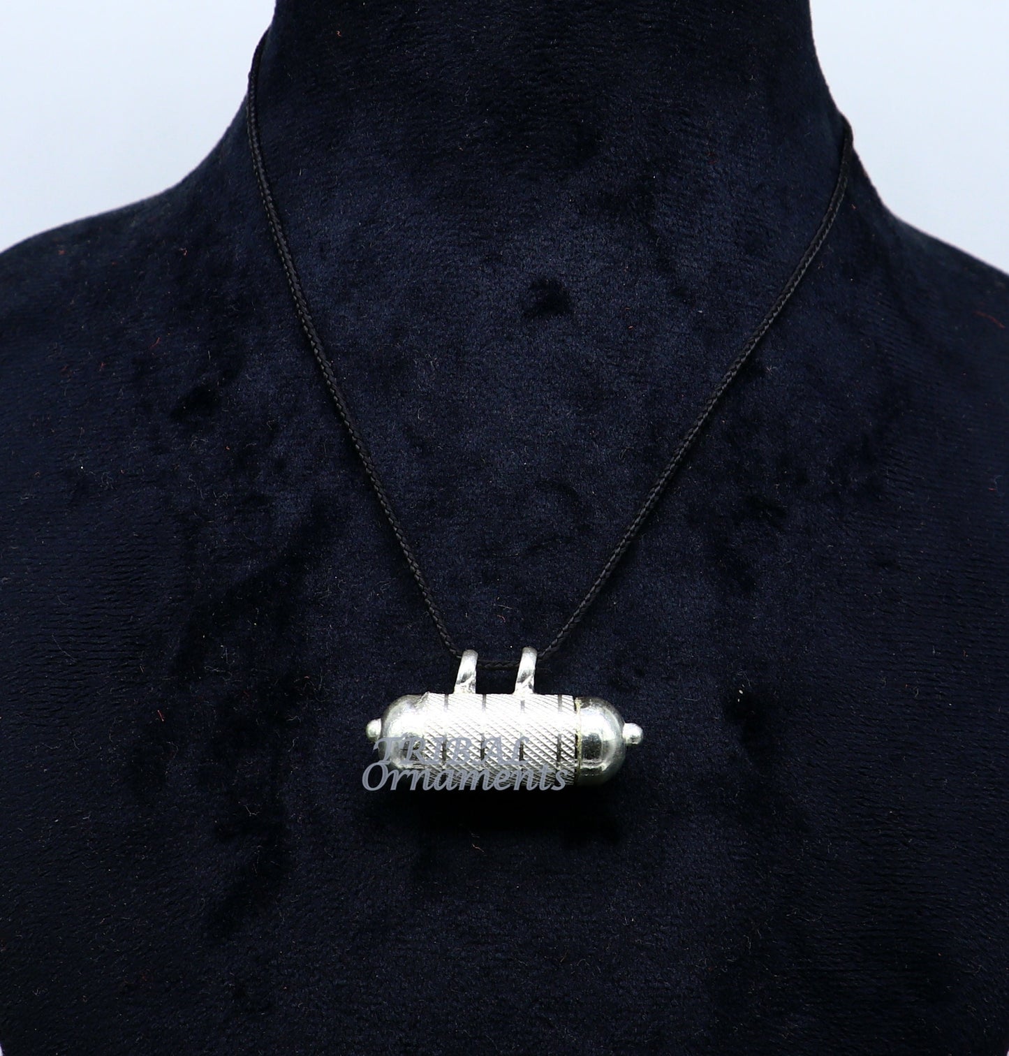 4 cm wide Sterling silver handmade vintage customized design amulet pendant, box pendant, container pendant excellent gifting jewelry nsp470 - TRIBAL ORNAMENTS