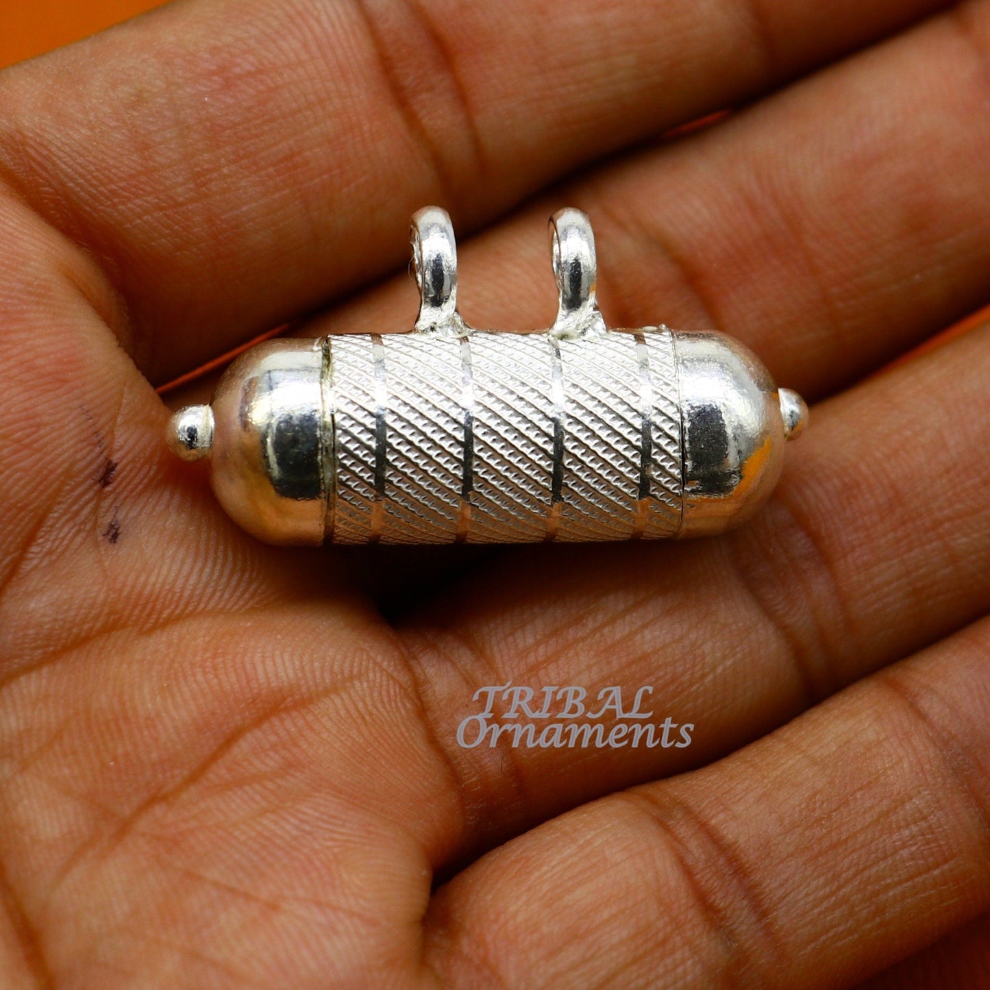 4 cm wide Sterling silver handmade vintage customized design amulet pendant, box pendant, container pendant excellent gifting jewelry nsp470 - TRIBAL ORNAMENTS