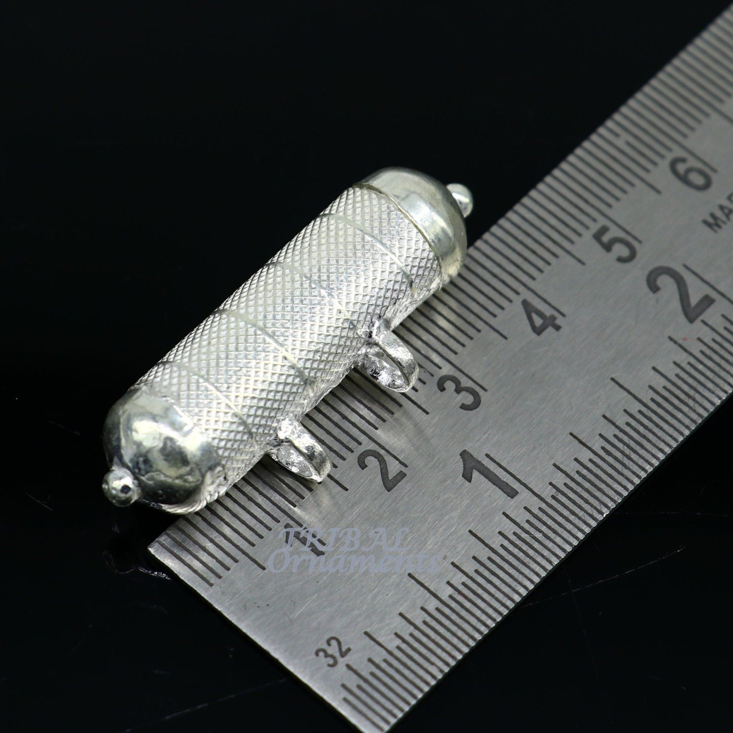 4.2cm wide Sterling silver handmade vintage design amulet pendant, box pendant, container pendant excellent gifting jewelry nsp471 - TRIBAL ORNAMENTS