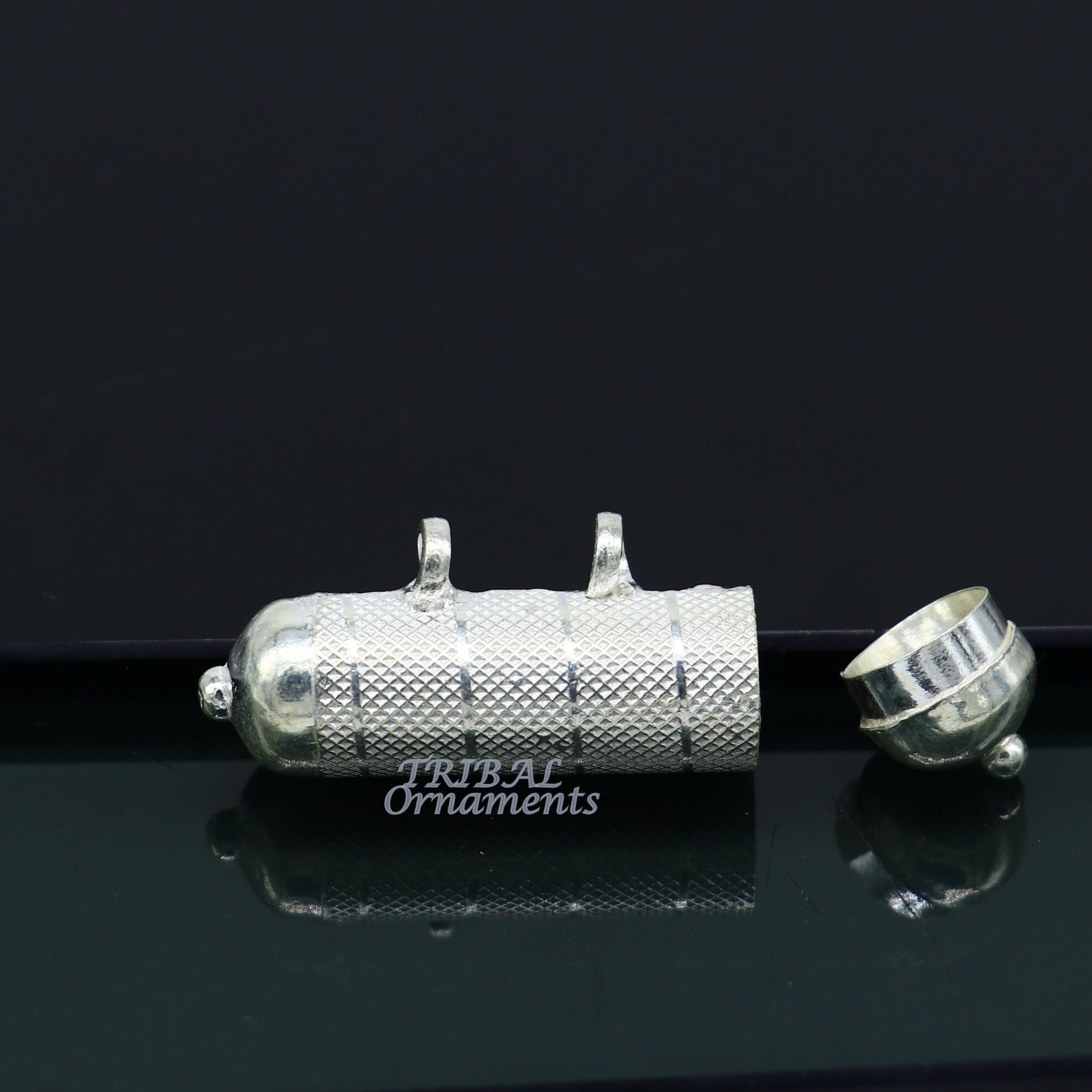 4.2cm wide Sterling silver handmade vintage  design amulet pendant, box pendant, container pendant excellent gifting jewelry nsp471 - TRIBAL ORNAMENTS