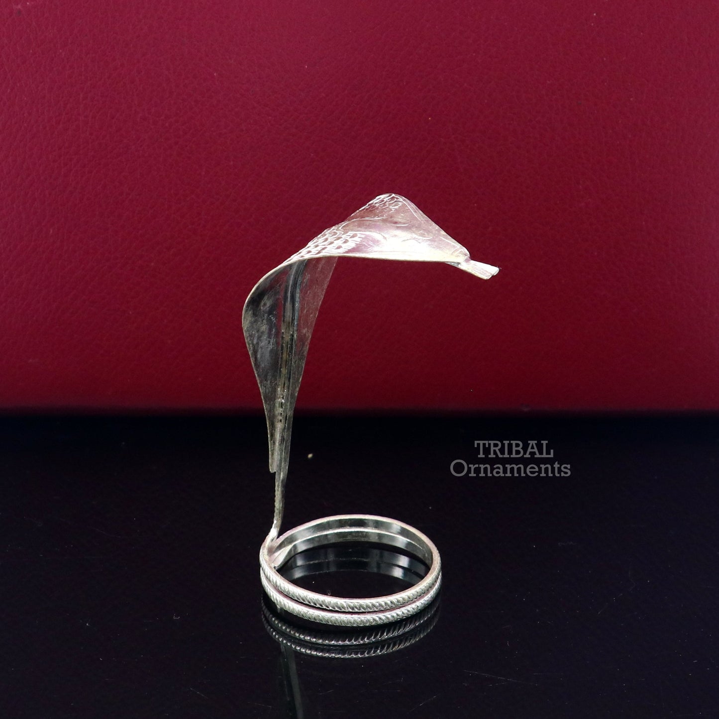 925 sterling silver Divine Shiva Snake sterling silver handmade mini snake statue for puja or worshipping, solid Diwali puja article su784 - TRIBAL ORNAMENTS