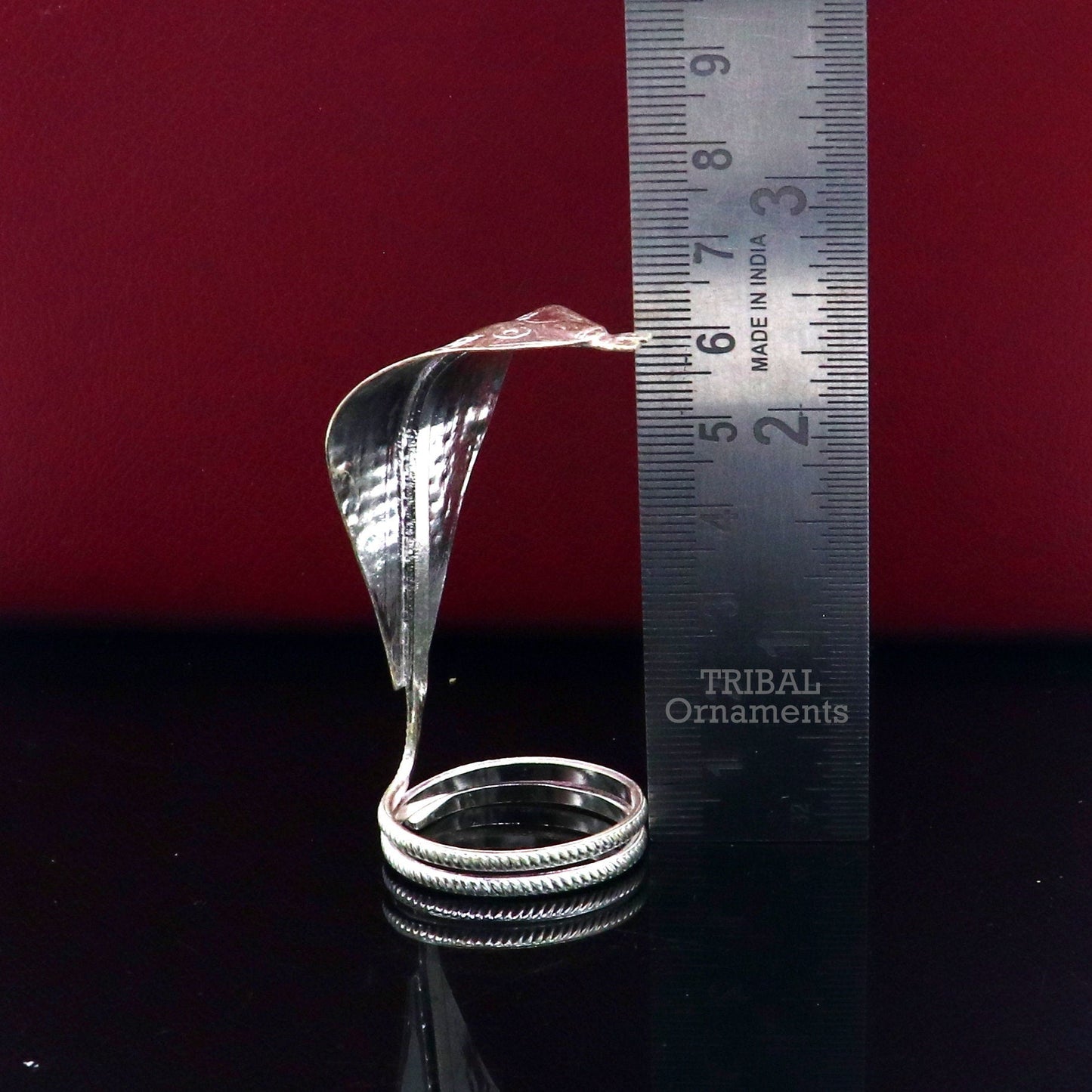 925 sterling silver Divine Shiva Snake sterling silver handmade mini snake statue for puja or worshipping, solid Diwali puja article su785 - TRIBAL ORNAMENTS