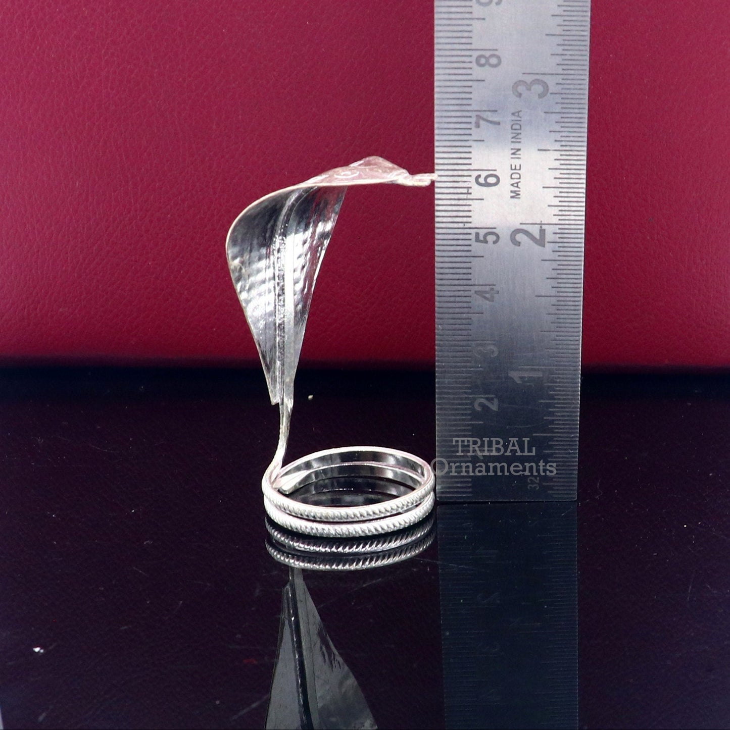925 sterling silver Divine Shiva Snake sterling silver handmade mini snake statue for puja or worshipping, solid Diwali puja article su785 - TRIBAL ORNAMENTS