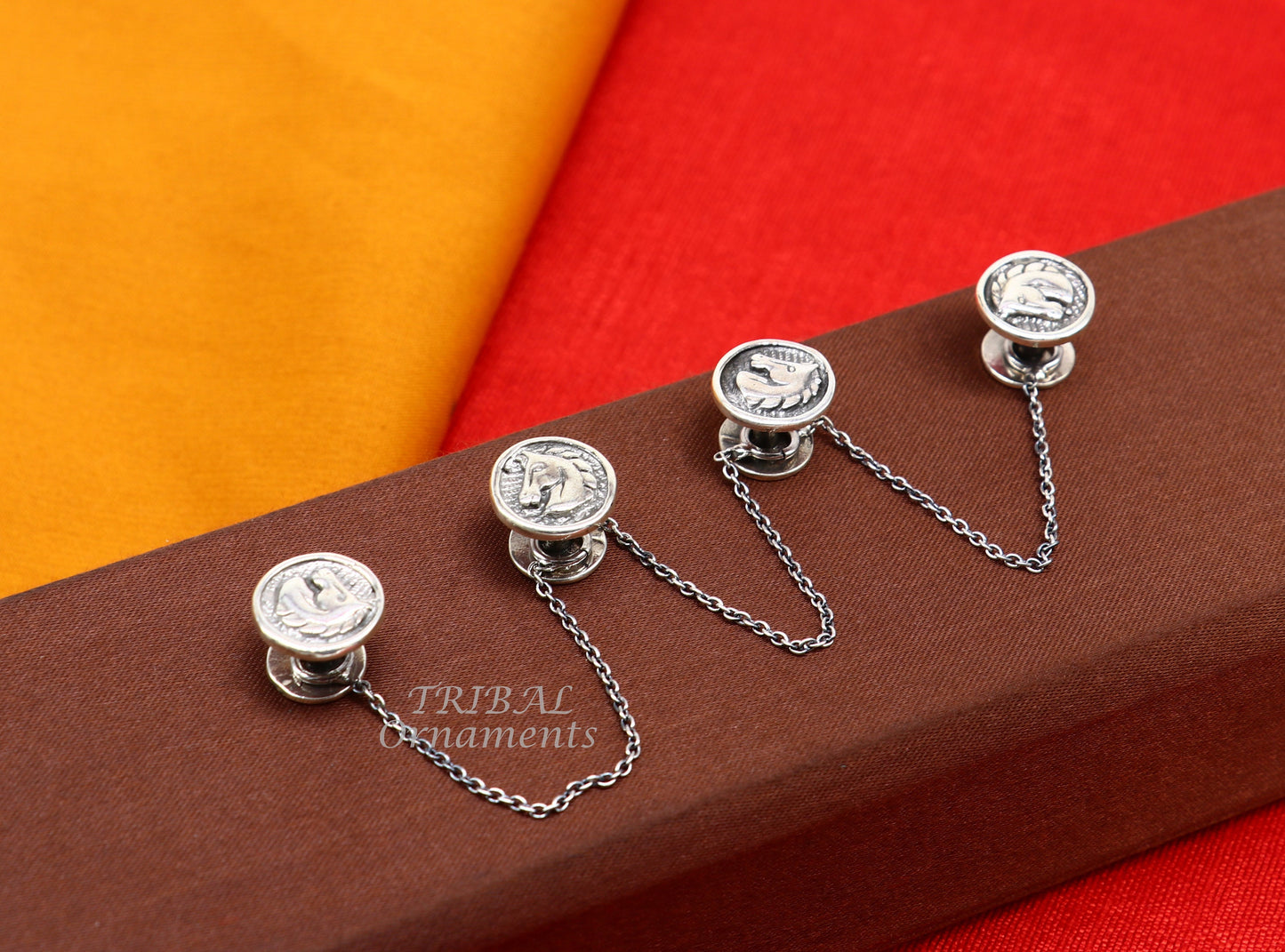 925 Sterling silver handmade amazing unicorn horse design buttons or cufflinks for men's kurta, best gifting jewelry occasions btn08 - TRIBAL ORNAMENTS