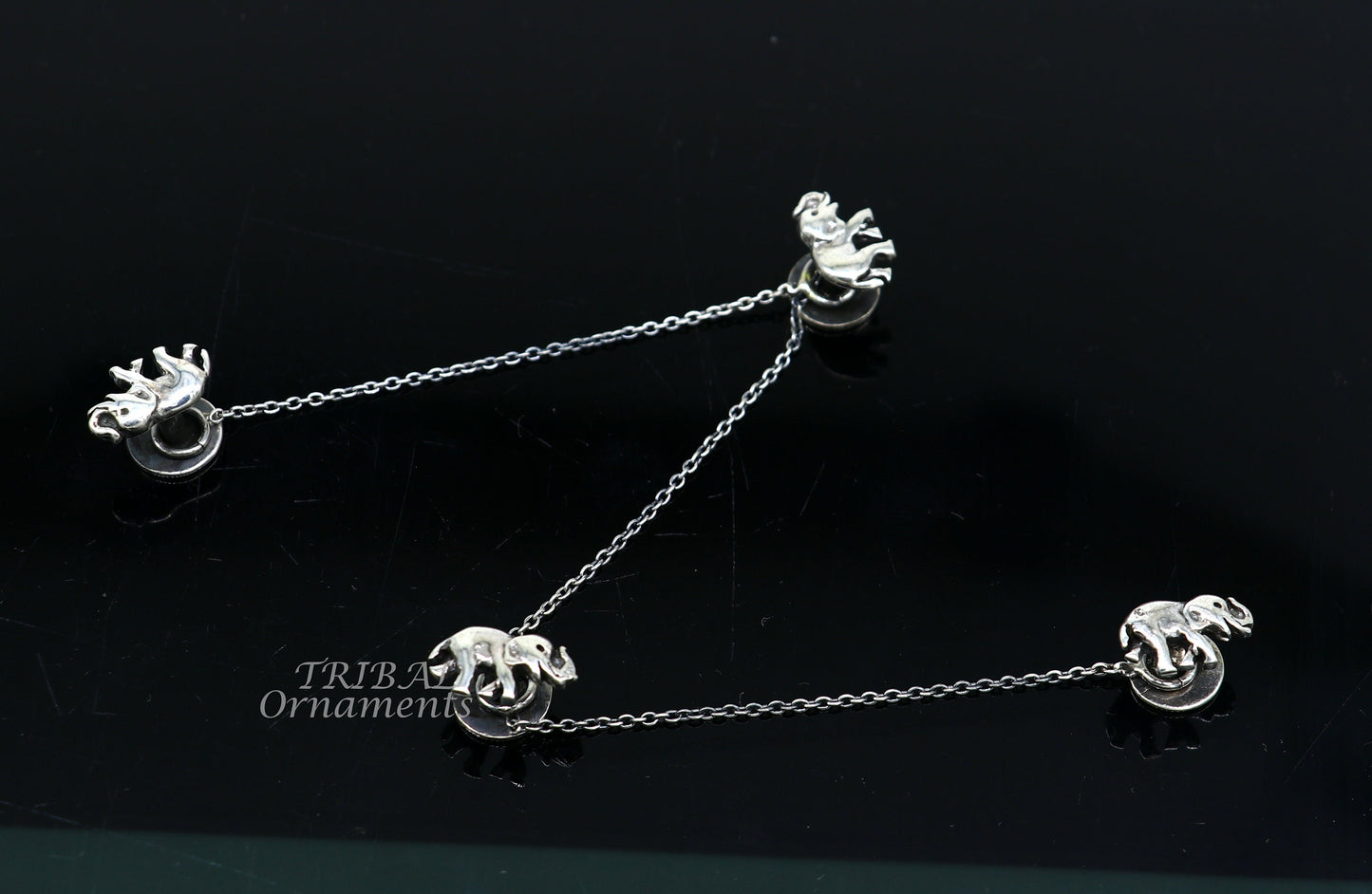 925 Sterling silver handmade amazing unique elephant shape ethnic style design buttons for men's kurta, best gifting accessories btn15 - TRIBAL ORNAMENTS