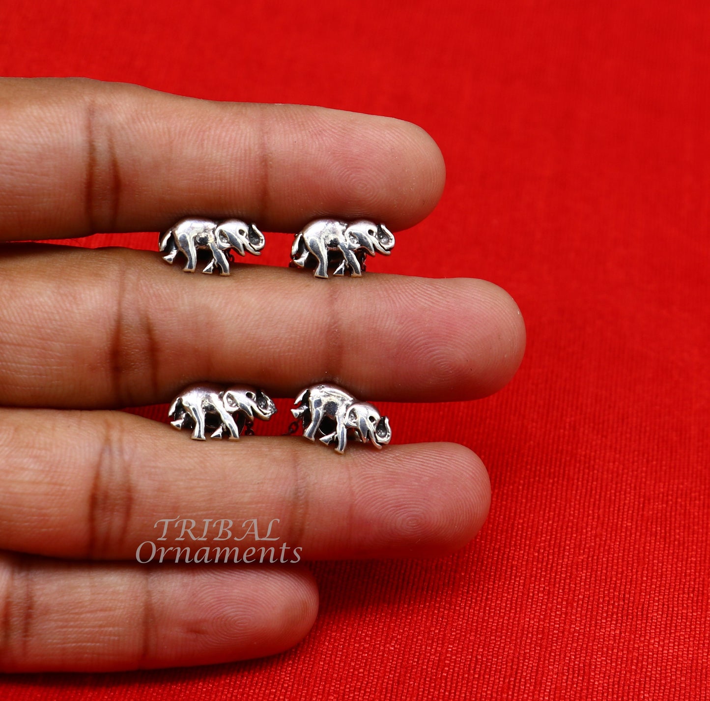 925 Sterling silver handmade amazing unique elephant shape ethnic style design buttons for men's kurta, best gifting accessories btn15 - TRIBAL ORNAMENTS