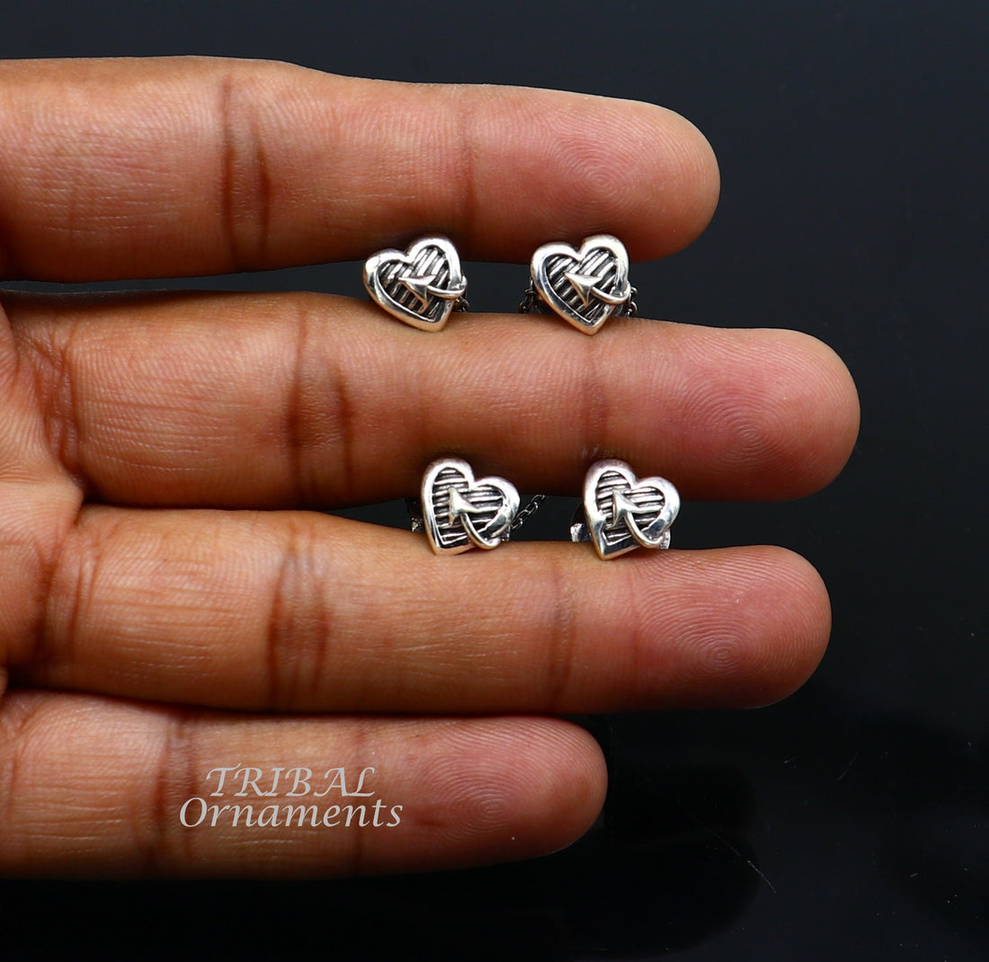 925 Sterling silver handmade amazing unique heart design shape ethnic style  design buttons for men's kurta, best gifting accessories btn17 - TRIBAL ORNAMENTS