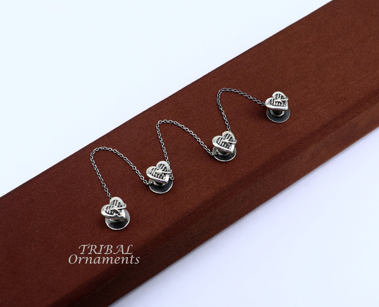 925 Sterling silver handmade amazing unique heart design shape ethnic style design buttons for men's kurta, best gifting accessories btn17 - TRIBAL ORNAMENTS
