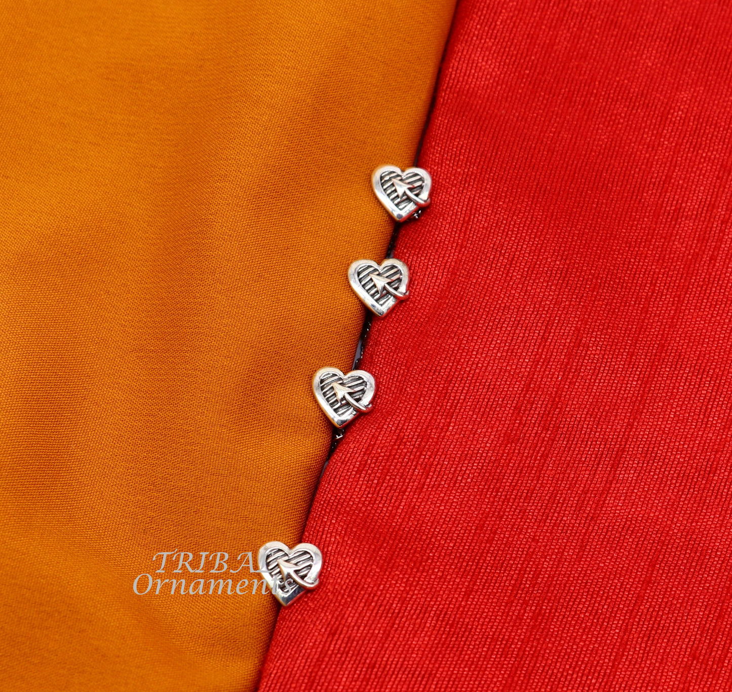 925 Sterling silver handmade amazing unique heart design shape ethnic style design buttons for men's kurta, best gifting accessories btn17 - TRIBAL ORNAMENTS