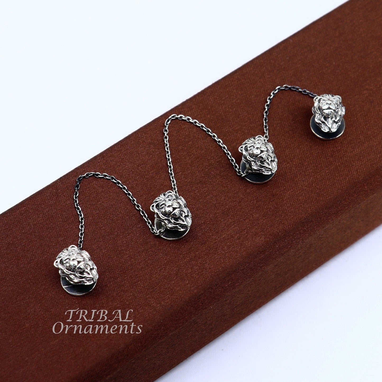 925 Sterling silver handmade amazing unique lion design shape ethnic style design buttons for men's kurta, best gifting accessories btn19 - TRIBAL ORNAMENTS