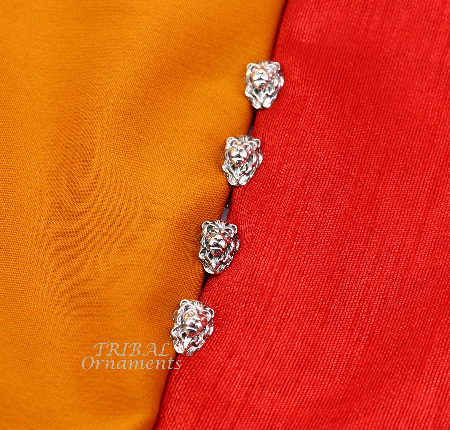 925 Sterling silver handmade amazing unique lion design shape ethnic style design buttons for men's kurta, best gifting accessories btn19 - TRIBAL ORNAMENTS