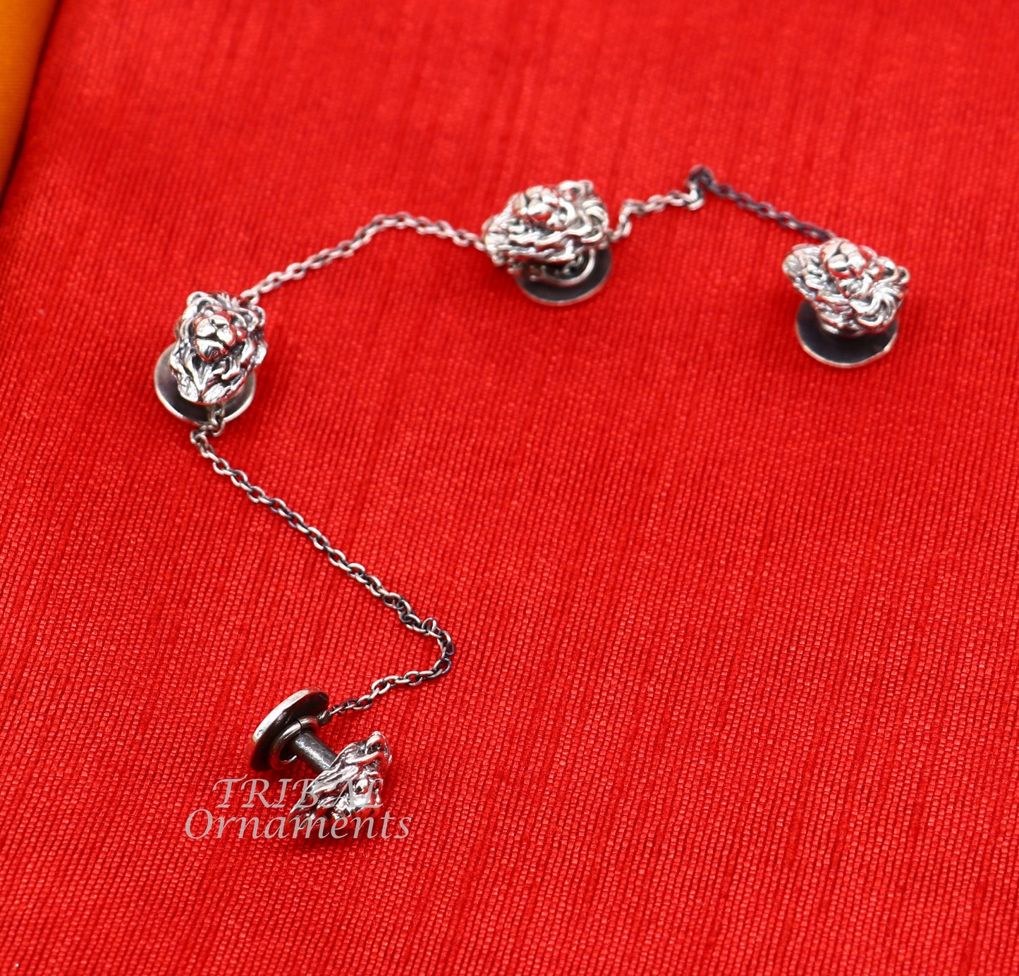 925 Sterling silver handmade amazing unique lion design shape ethnic style design buttons for men's kurta, best gifting accessories btn19 - TRIBAL ORNAMENTS