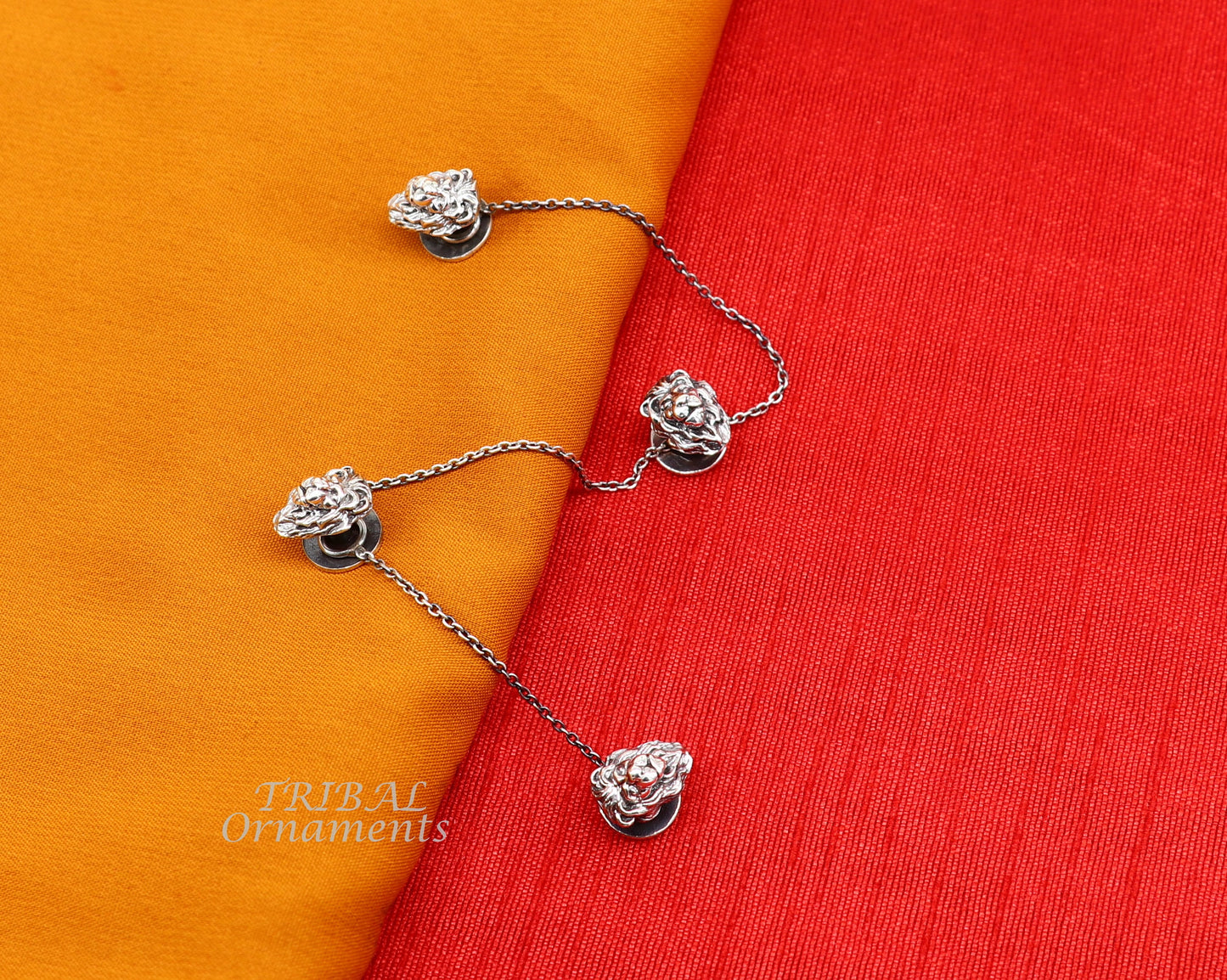 925 Sterling silver handmade amazing unique lion design shape ethnic style design buttons for men's kurta, best gifting accessories btn19 - TRIBAL ORNAMENTS