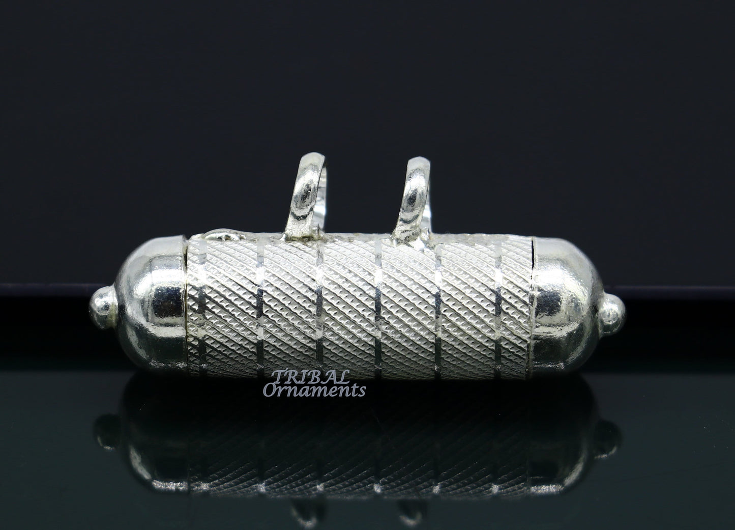 Sterling silver handmade gorgeous round tabiz handmade amulet box pendant, mantra box, silver tabiz/ mascot , kavacham jewelry nsp469 - TRIBAL ORNAMENTS