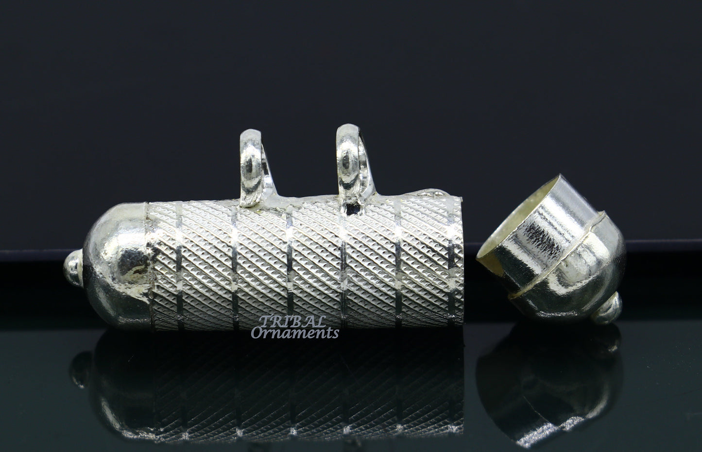 Sterling silver handmade gorgeous round tabiz handmade amulet box pendant, mantra box, silver tabiz/ mascot , kavacham jewelry nsp469 - TRIBAL ORNAMENTS