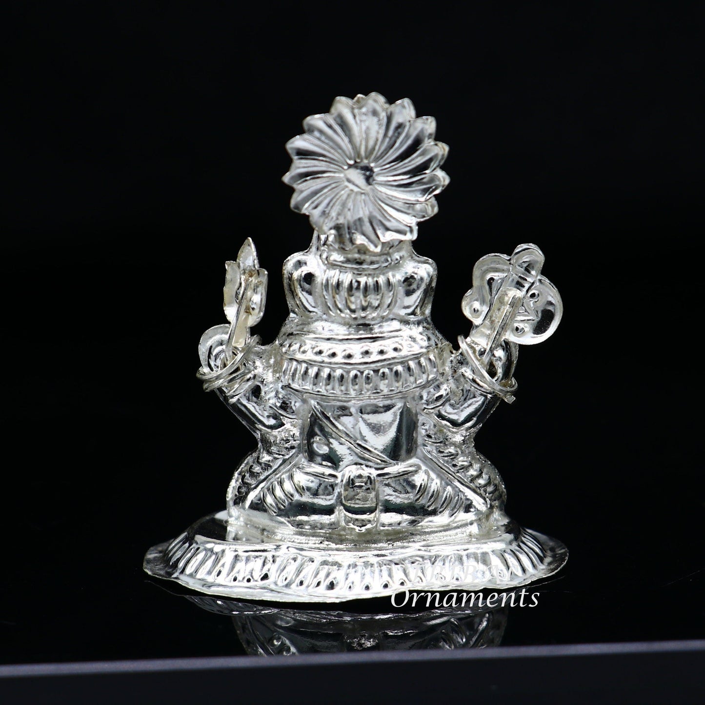 Sterling silver Lord Ganesh Idol, Pooja Articles, Hindu Silver Ganesha Idols handcrafted Lord Ganesh statue sculpture amazing gifting art551 - TRIBAL ORNAMENTS