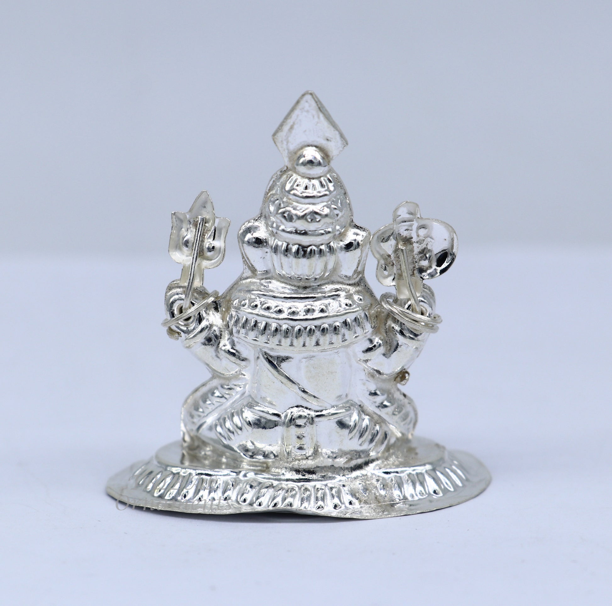 Sterling silver Lord Ganesh Idol, Pooja Articles, Hindu Silver Ganesha Idols handcrafted Lord Ganesh statue sculpture amazing gifting art552 - TRIBAL ORNAMENTS