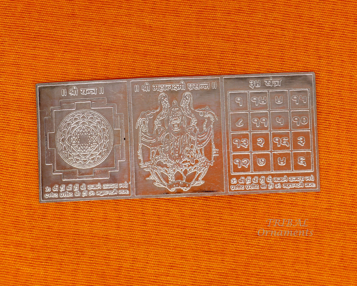 925 sterling silver handmade Shree Mahalakshmi prasanna frame silver holy divine article for wealth and prosperity diwali puja art su829 - TRIBAL ORNAMENTS