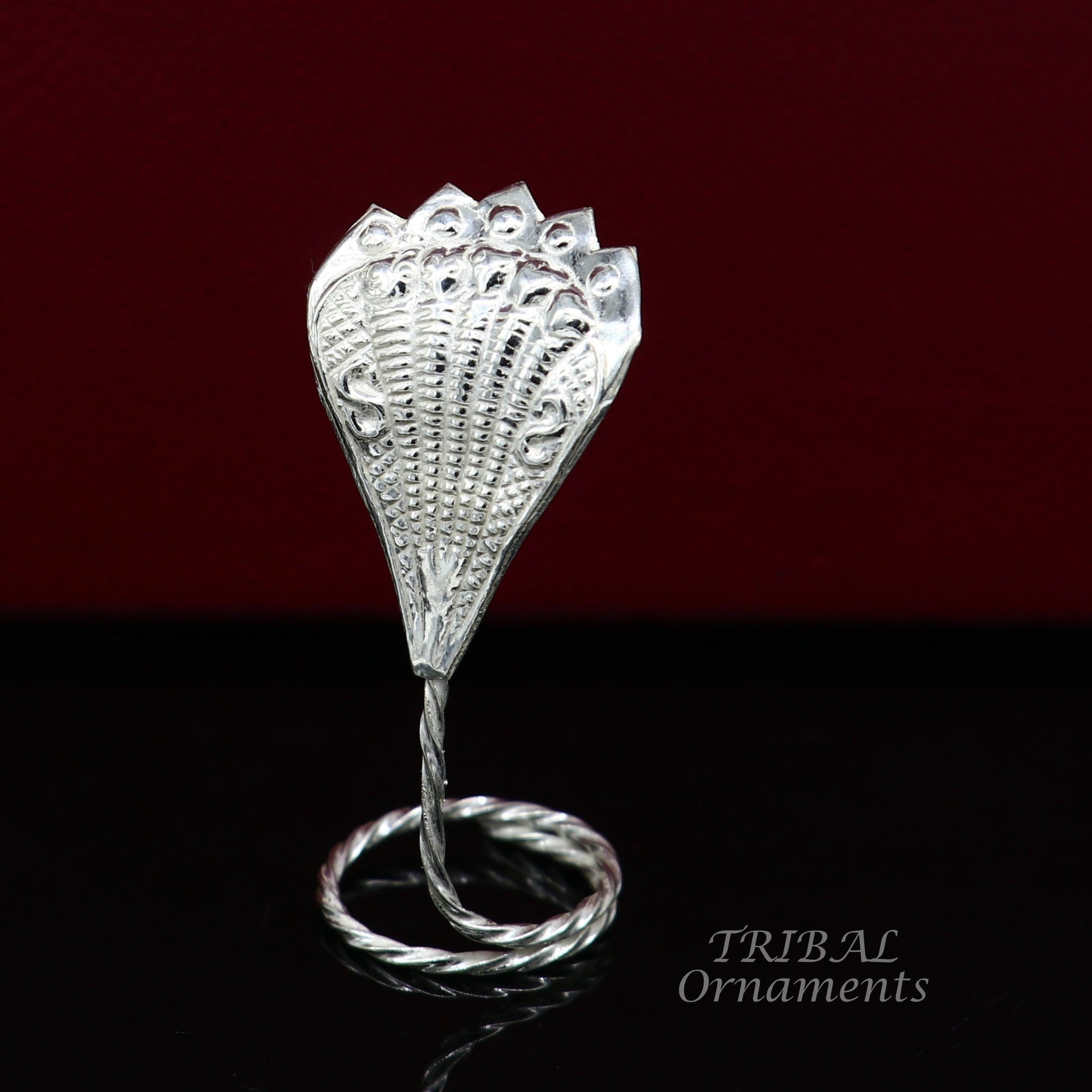 Solid silver handmade Divine Sheshnag PANCHMUKHI style mini snake or shiva snake for puja or worshipping, solid 5 FACE snake  article su836 - TRIBAL ORNAMENTS