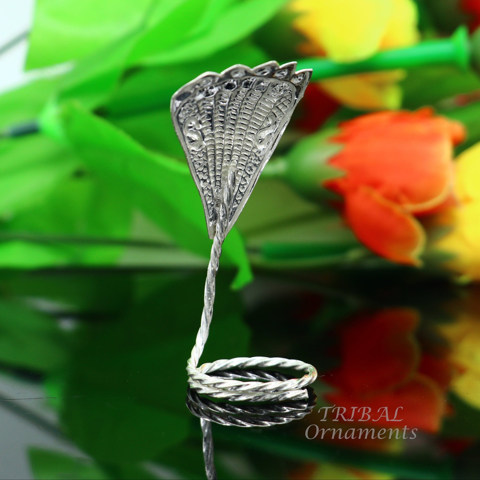 Solid silver handmade Divine Sheshnag PANCHMUKHI style mini snake or shiva snake for puja or worshipping, solid 5 FACE snake  article su836 - TRIBAL ORNAMENTS