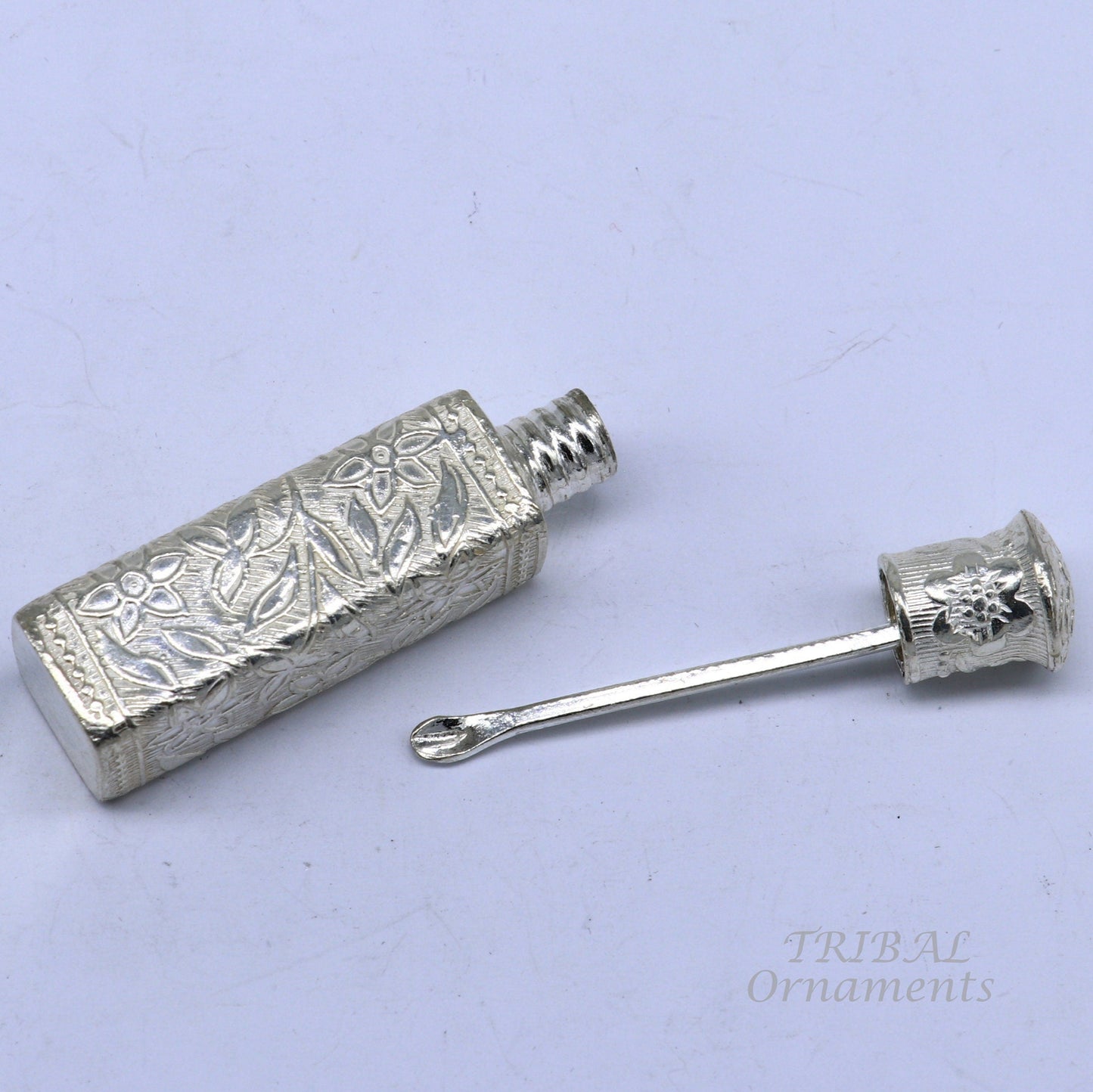 925 sterling silver handmade fabulous floral work trinket box, container box, sindur/kumkum box, Vermilion brides art stb375 - TRIBAL ORNAMENTS