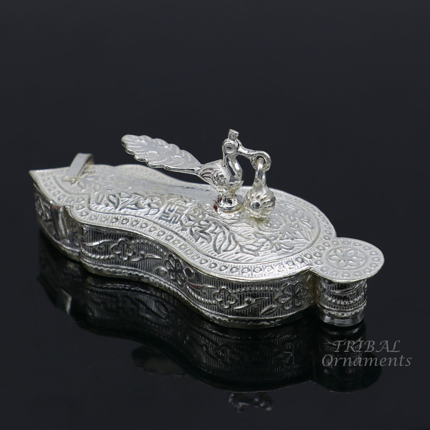 925 sterling silver handmade fabulous sindur dani best brides gifting collection, amazing trinket box , kumkum box brides jewelry stb379 - TRIBAL ORNAMENTS