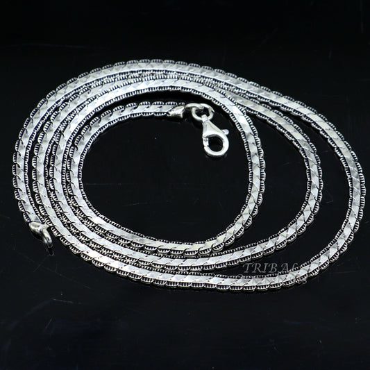 3 mm 18" to 24" long chain 925 sterling silver handmade unique style chain, necklace chain, oxidized silver trendy chain ch164 - TRIBAL ORNAMENTS