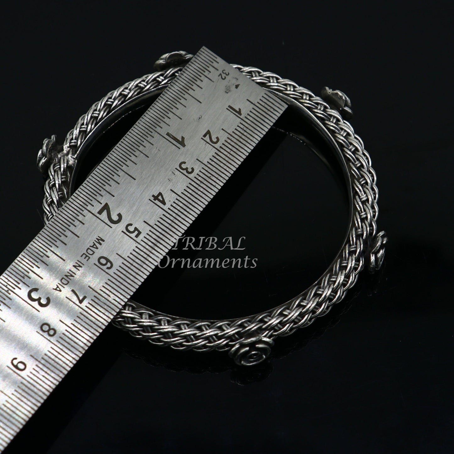 925 sterling silver handmade Vintage design ethnic flower bangle bracelet tribal jewelry best bride belly dance ethnic jewelry nsk509 - TRIBAL ORNAMENTS