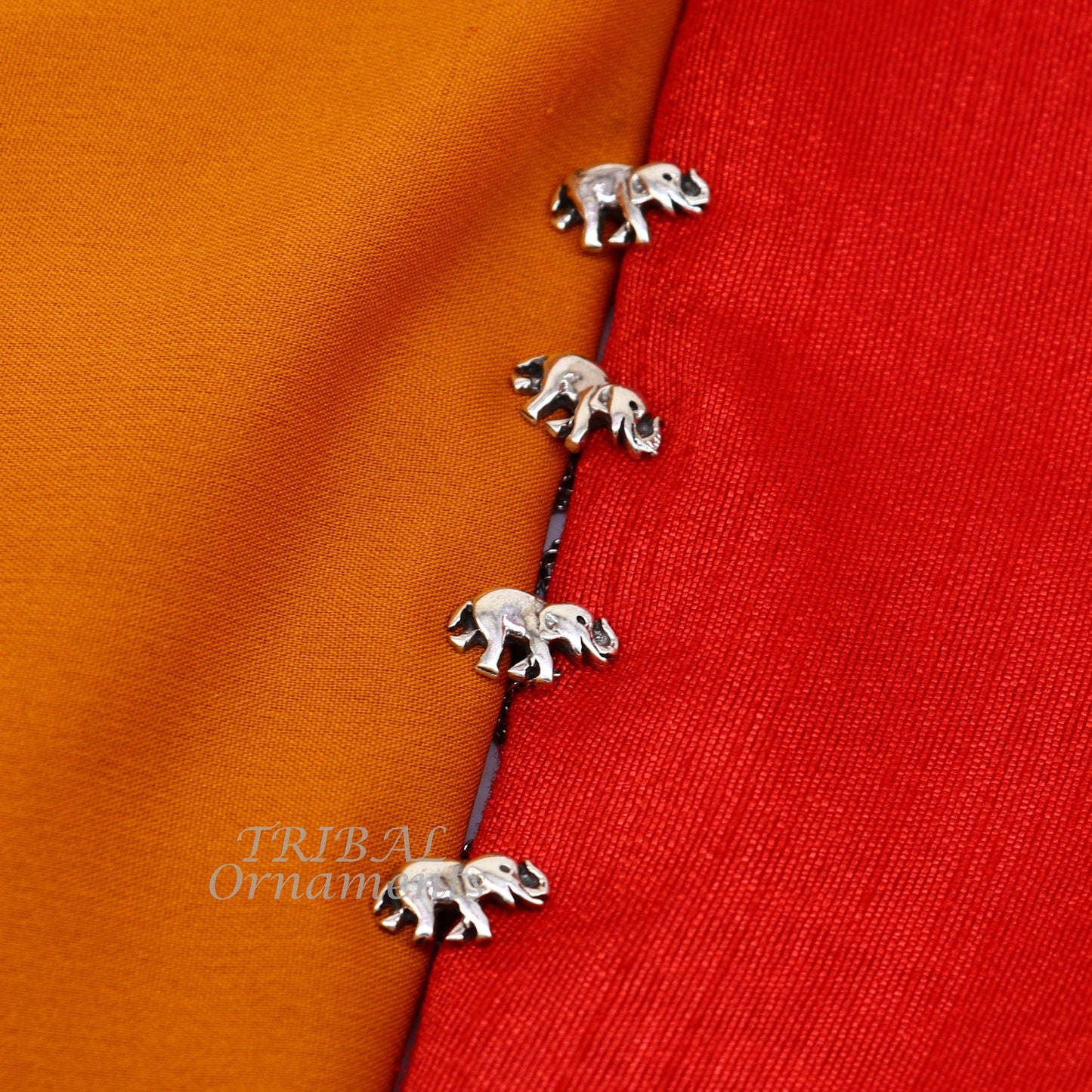 925 Sterling silver handmade amazing unique elephant shape ethnic style design buttons for men's kurta, best gifting accessories btn15 - TRIBAL ORNAMENTS