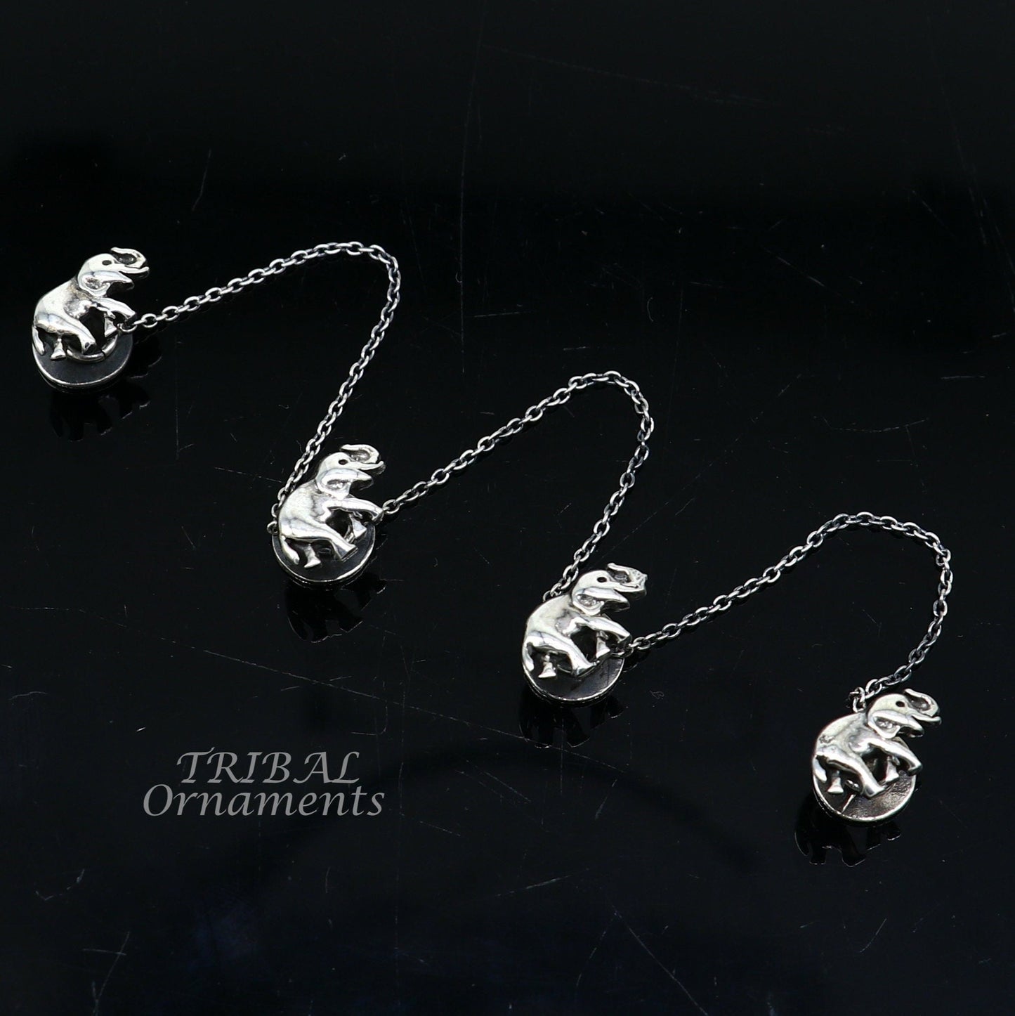 925 Sterling silver handmade amazing unique elephant shape ethnic style design buttons for men's kurta, best gifting accessories btn15 - TRIBAL ORNAMENTS