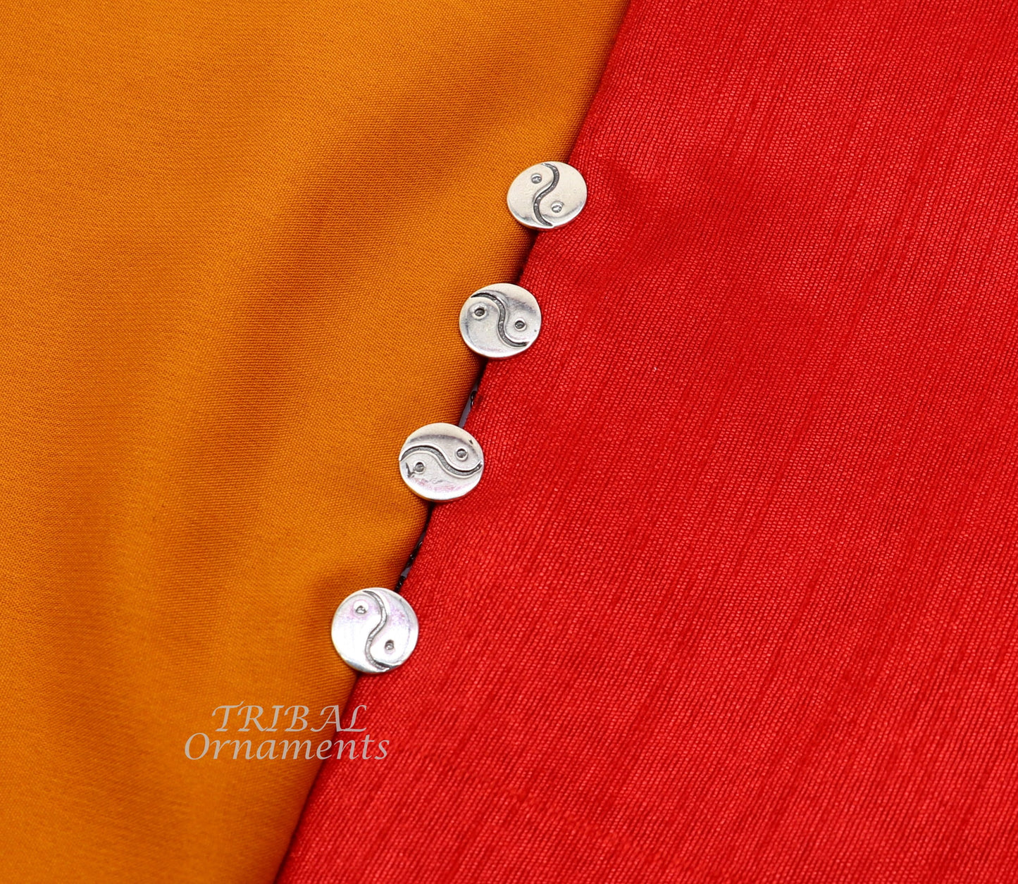 925 Sterling silver handmade amazing unique rond design shape ethnic style design buttons for men's kurta, best gifting accessories btn20 - TRIBAL ORNAMENTS